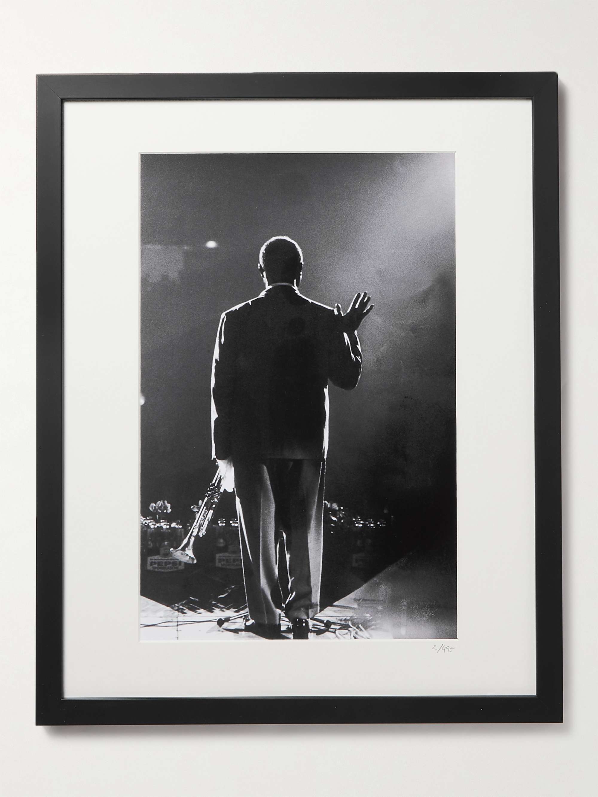 SONIC EDITIONS Framed 1965 Louis Armstrong Waving to a Crowd Print, 16" x 20"