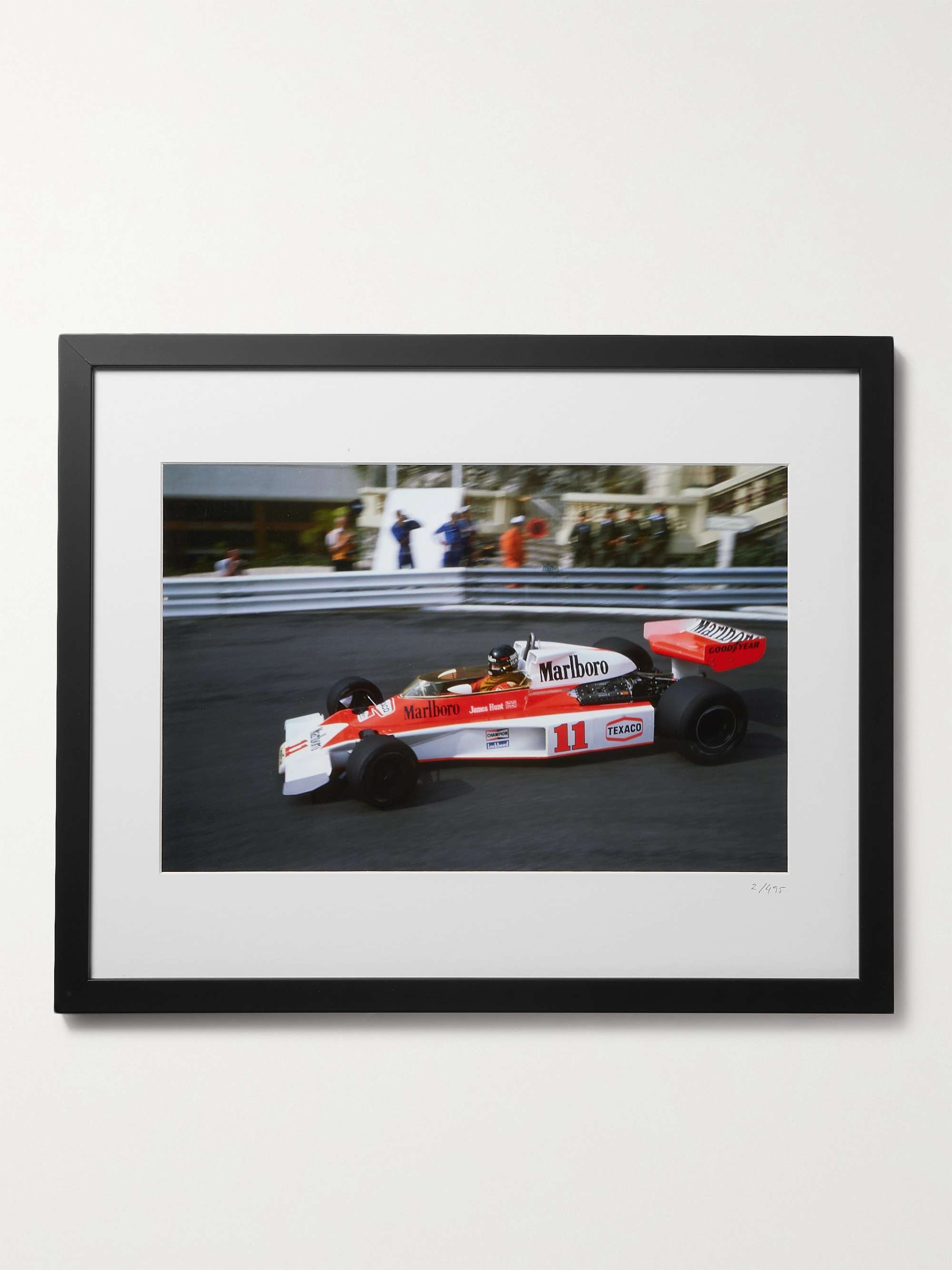 SONIC EDITIONS Framed 1976 James Hunt in a McLaren Print