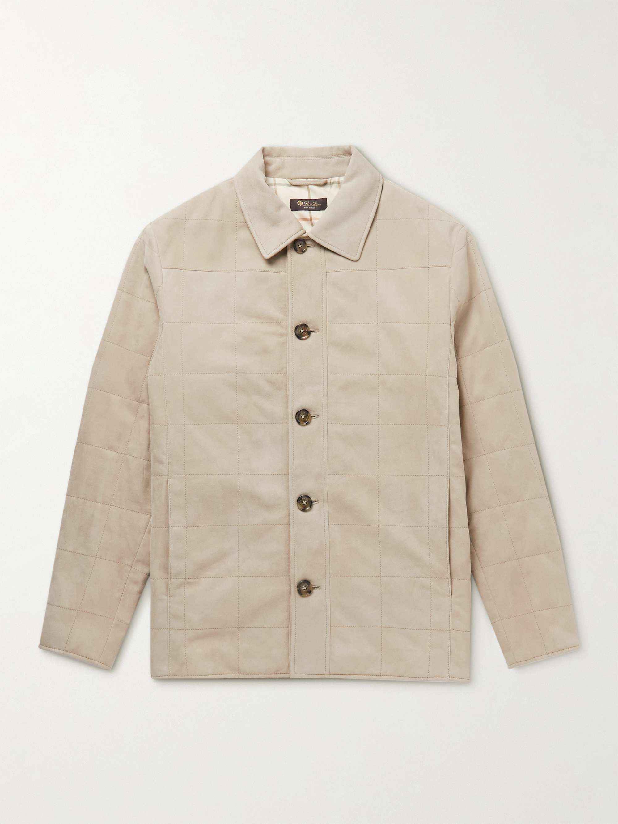 LORO PIANA Leiston Quilted Suede Jacket
