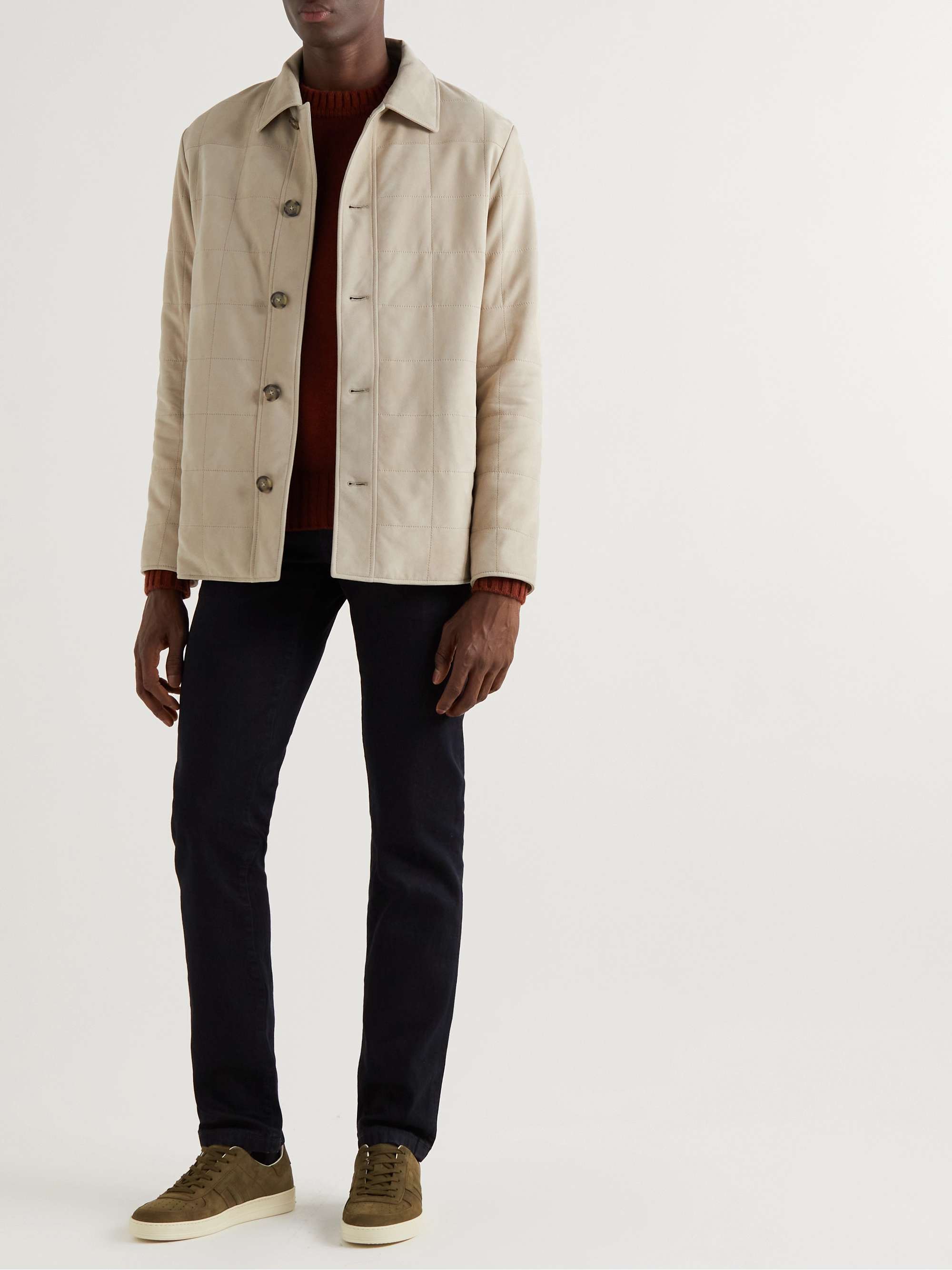 LORO PIANA Leiston Quilted Suede Jacket