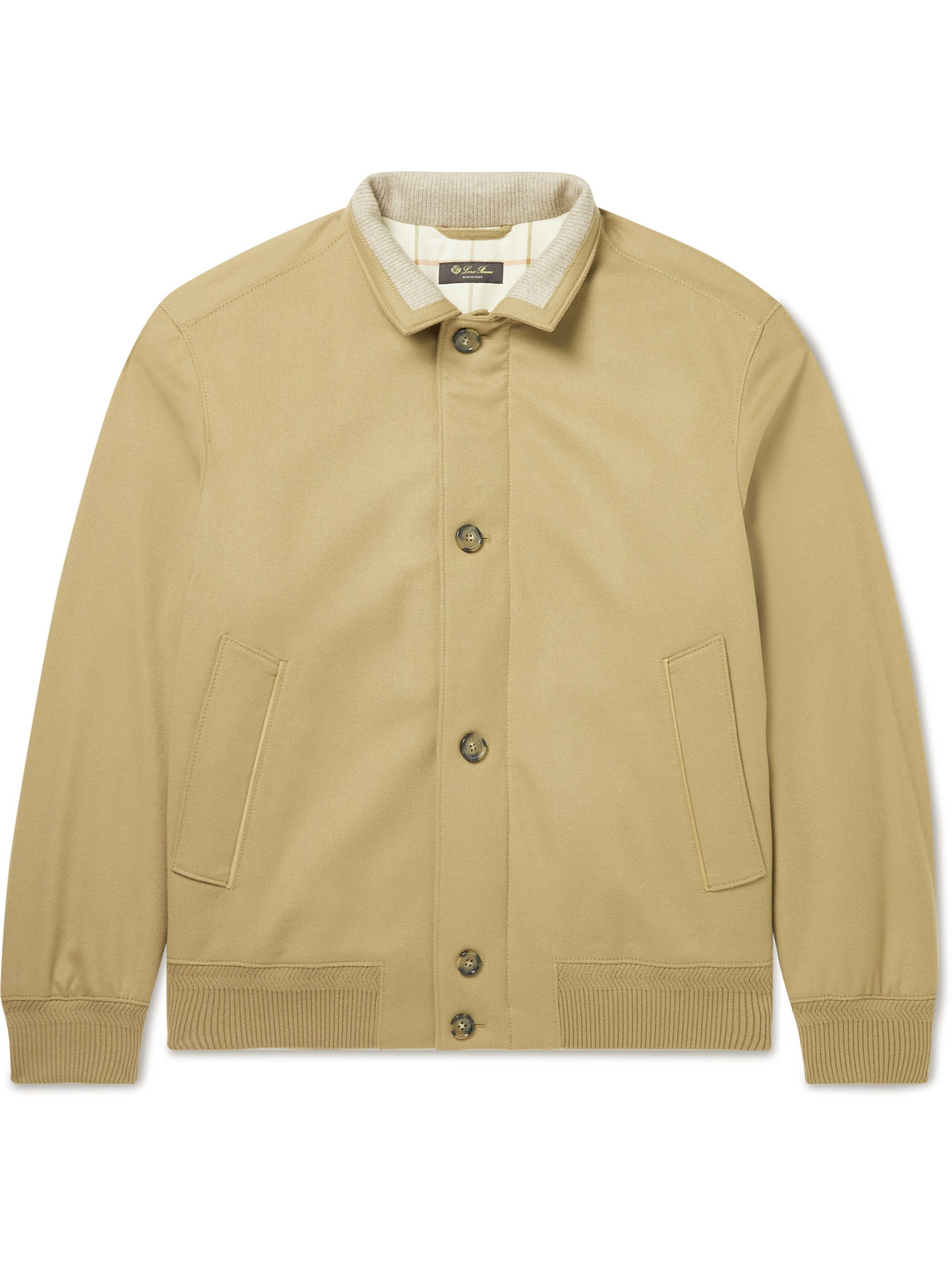 Loro Piana Storm System Cashmere-felt Bomber Jacket In Brown