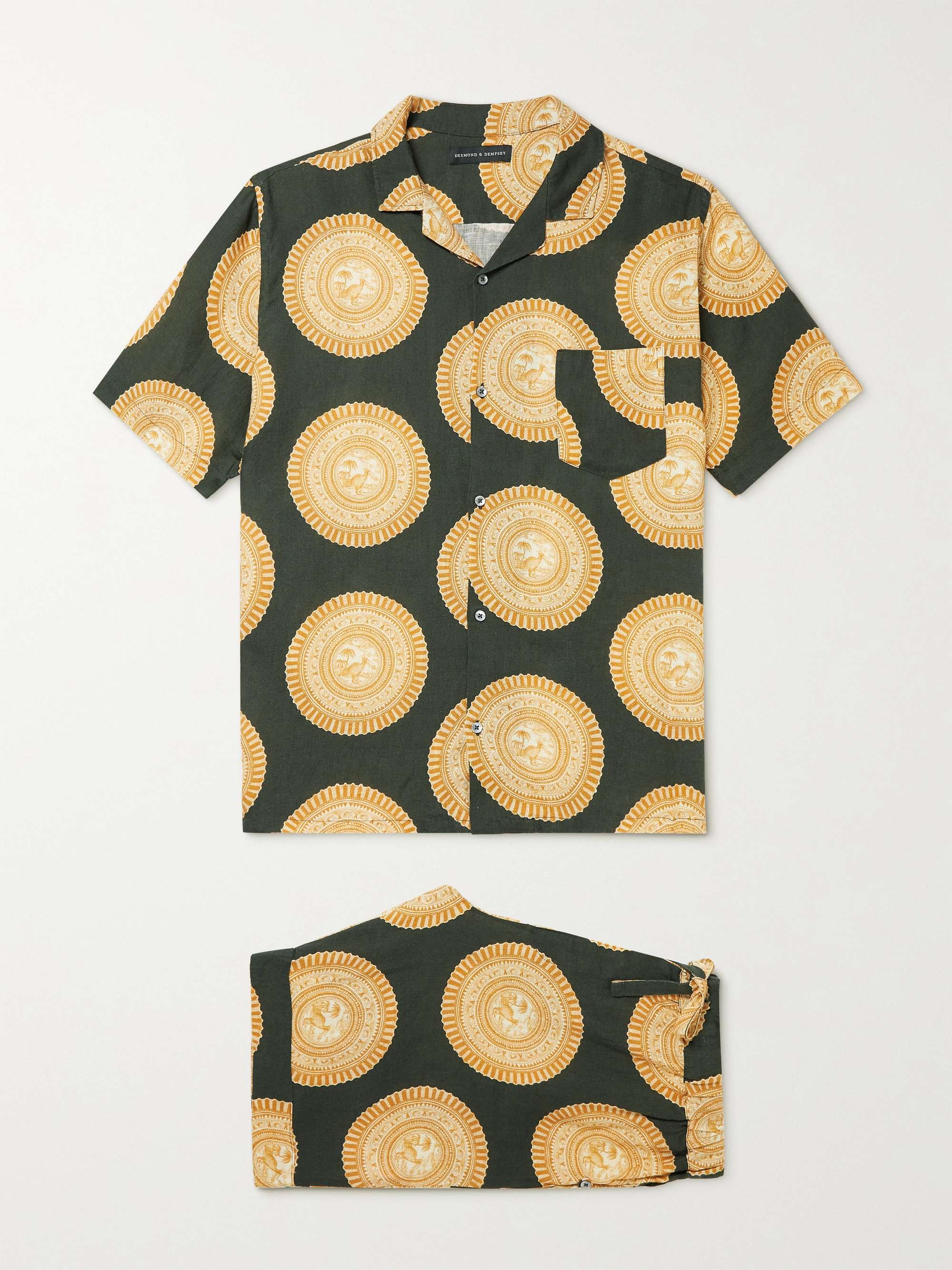 DESMOND & DEMPSEY Printed Cotton-Voile Pyjama Set