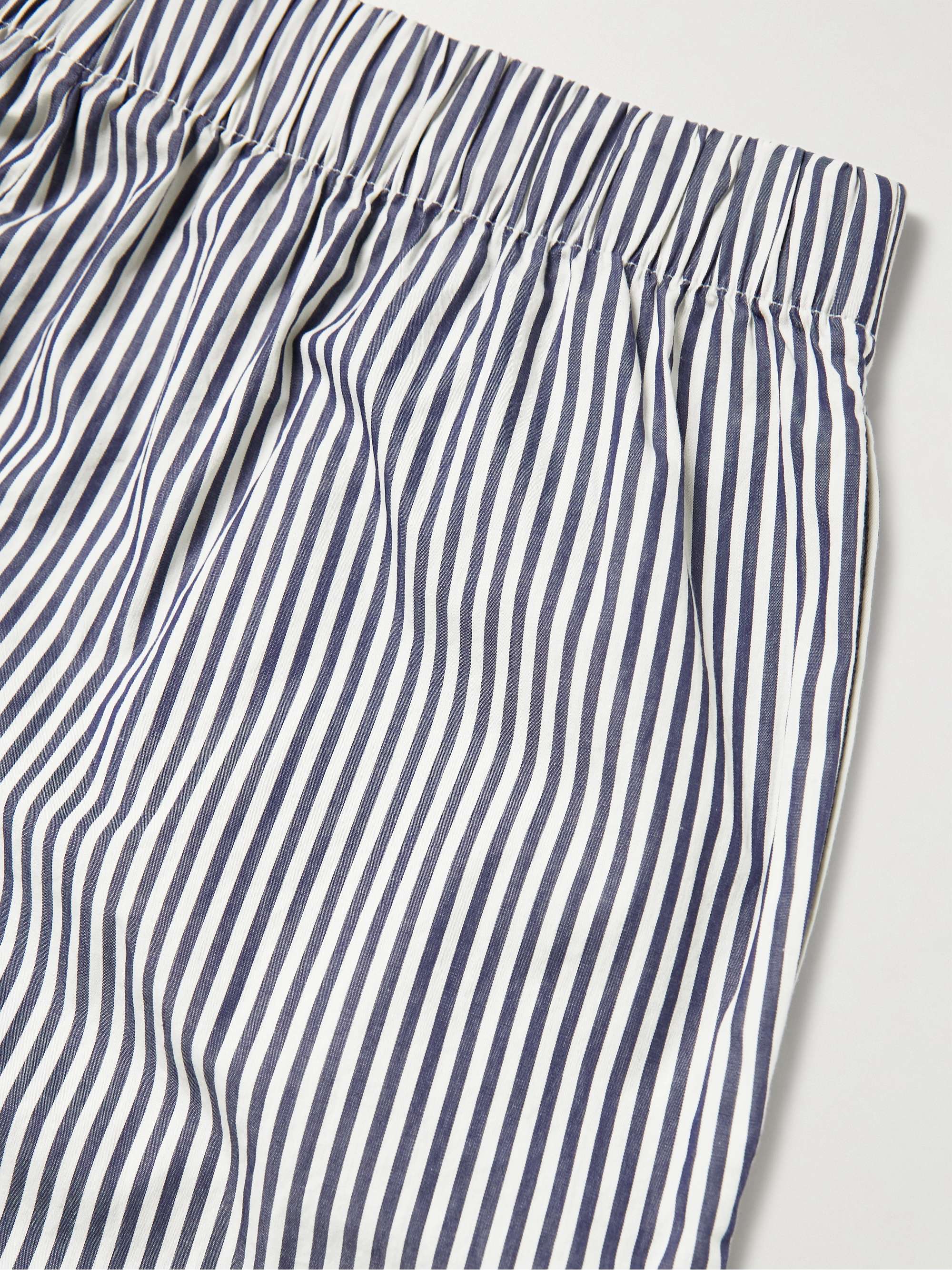 TEKLA Striped Cotton-Poplin Pyjama Trousers