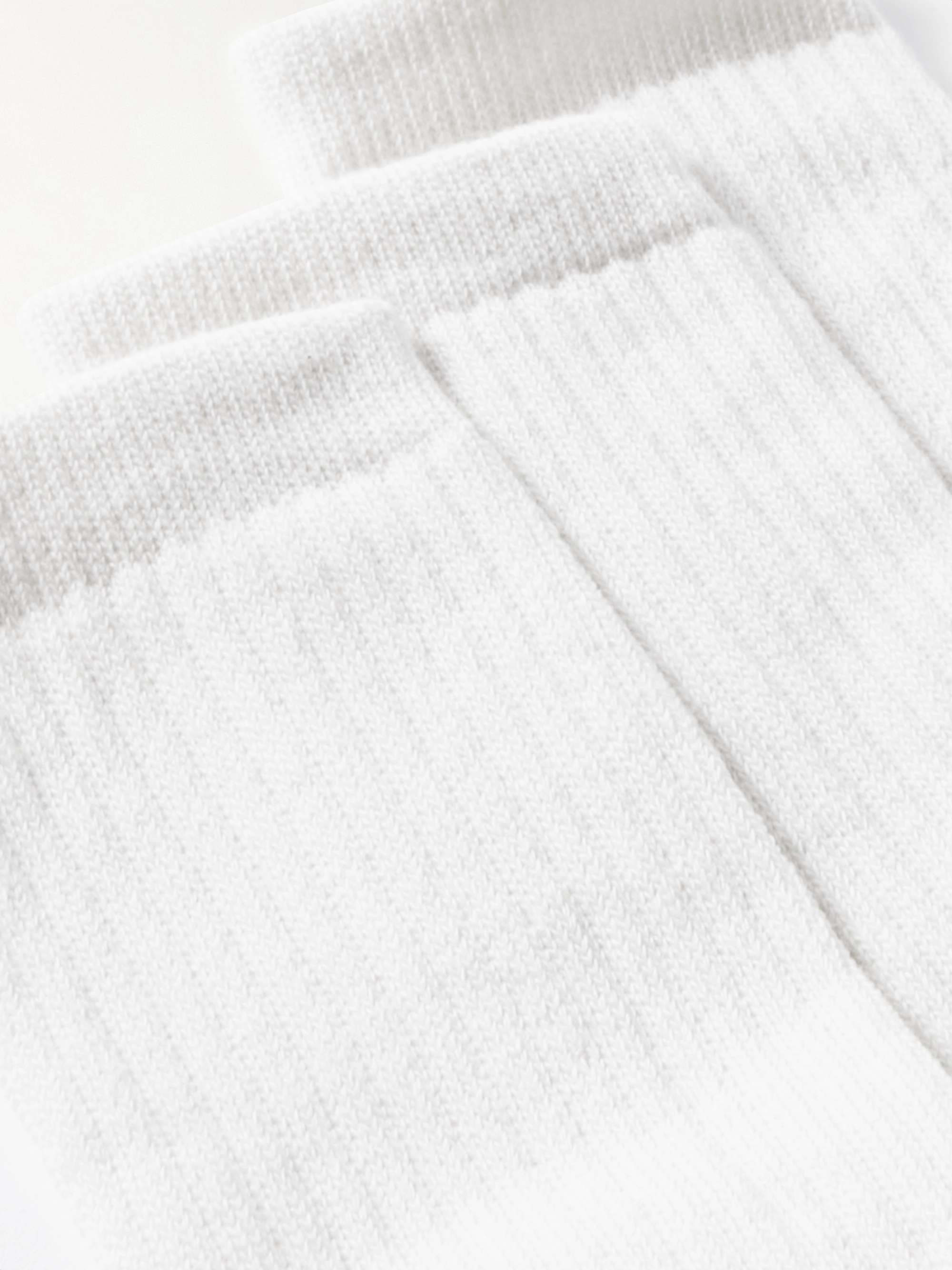 Ecru Logo-Flocked Cotton-Blend Jersey Mock-Neck Sweatshirt | FEAR 
