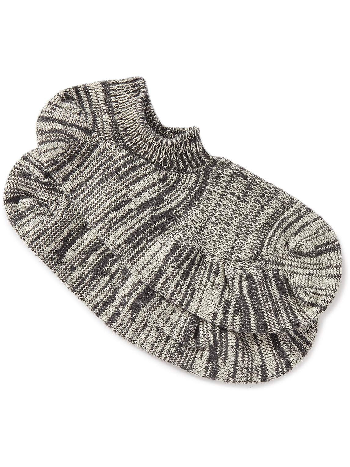 Anonymous Ism Gohemp Ribbed-knit Socks In Gray