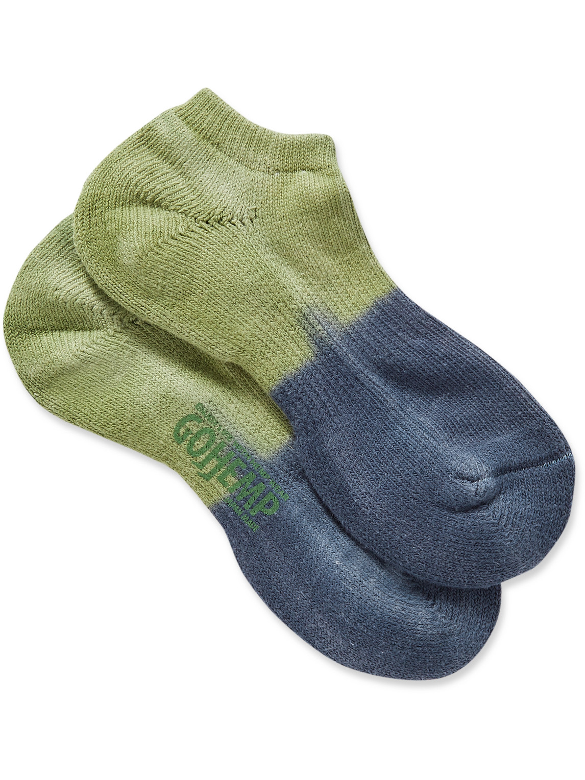 Anonymous Ism Gohemp Tie-dyed Cotton-blend Socks In Blue