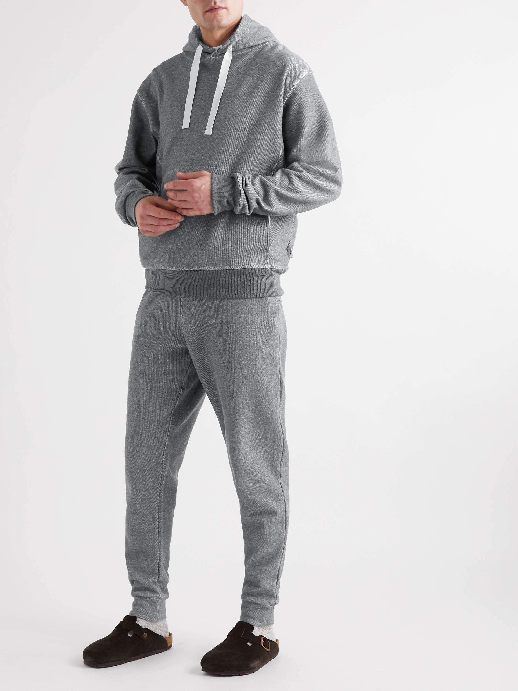 OLIVER SPENCER Ribbed Recycled Cotton-Jersey Hoodie