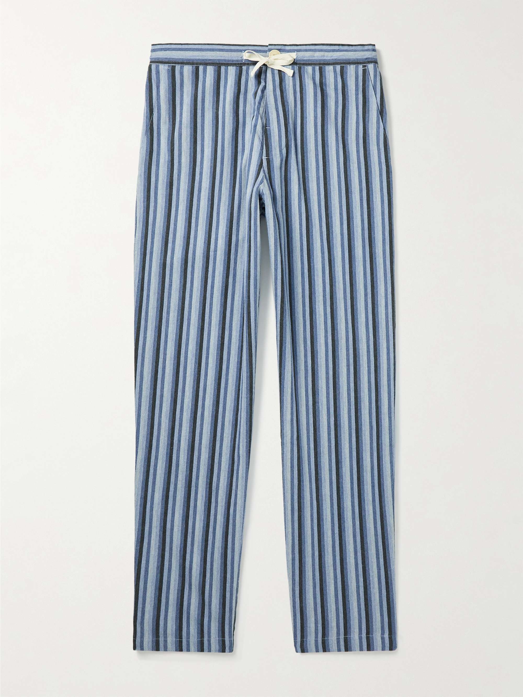 OLIVER SPENCER LOUNGEWEAR Striped Cotton Pyjama Trousers
