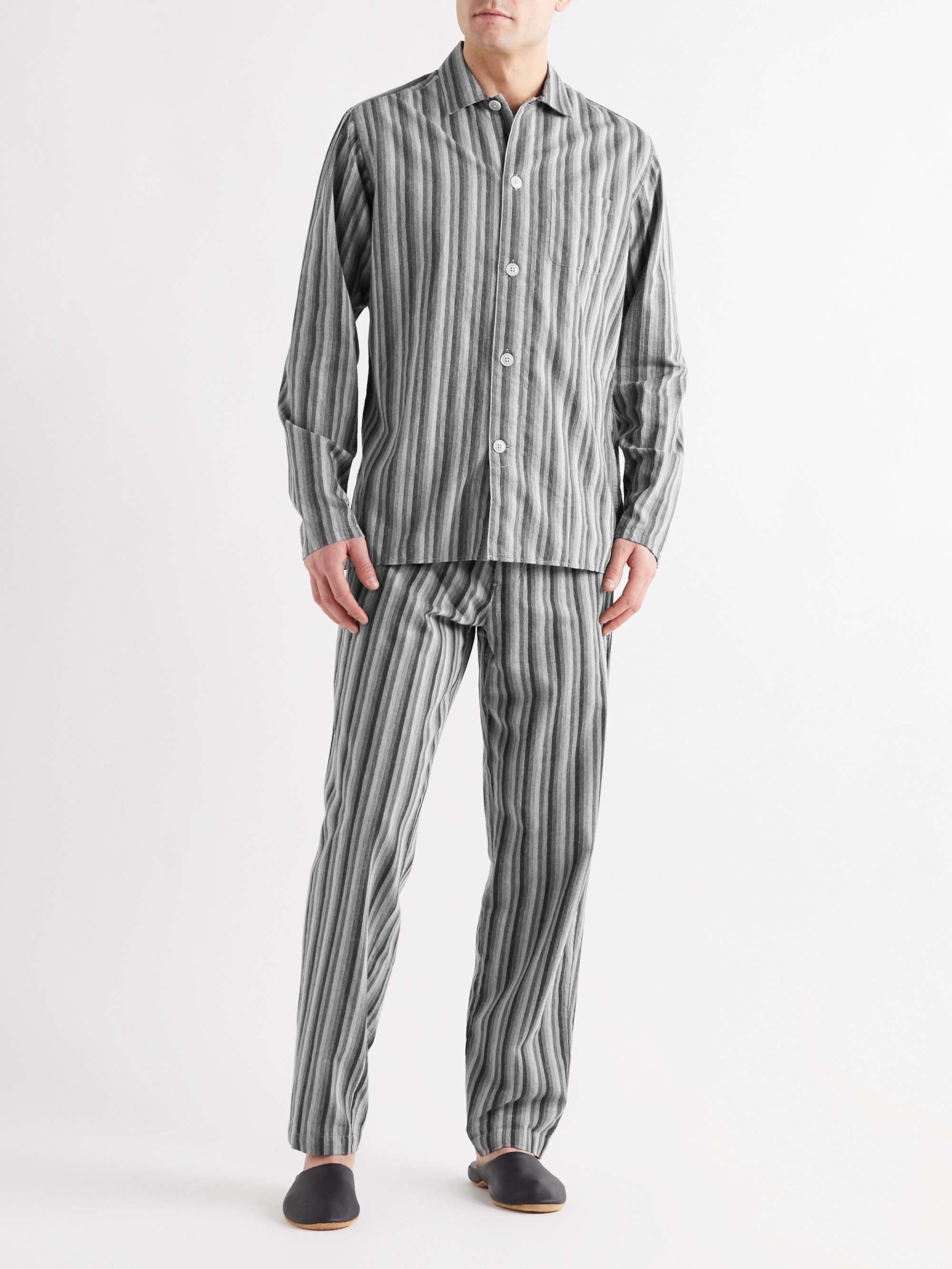 OLIVER SPENCER Striped Cotton Pyjama Shirt