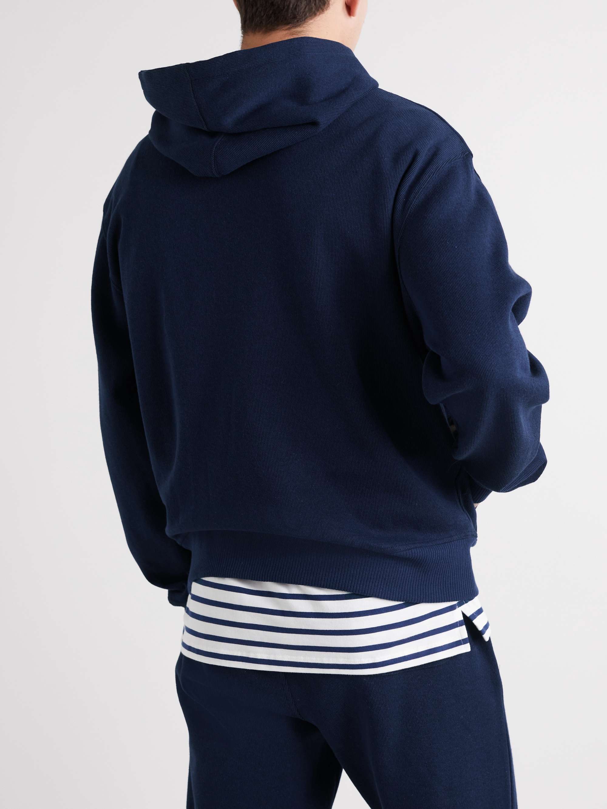 OLIVER SPENCER Ribbed Recycled Cotton-Jersey Hoodie