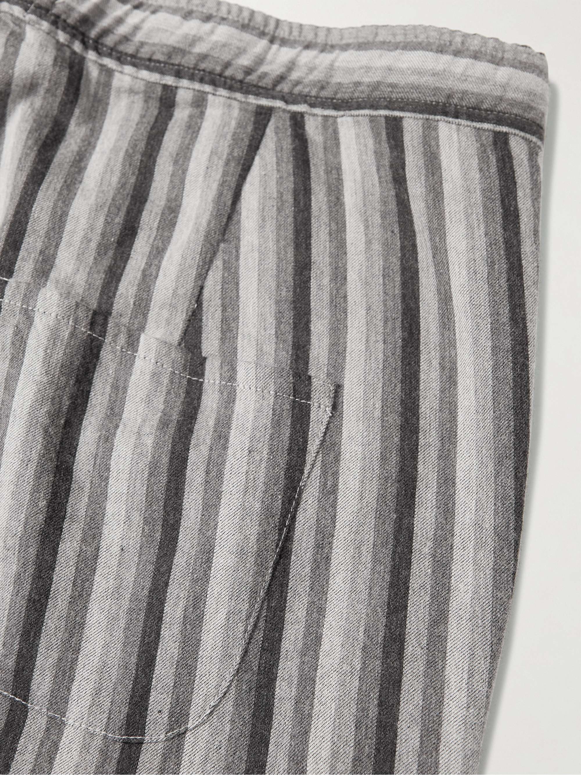 OLIVER SPENCER LOUNGEWEAR Striped Cotton Pyjama Trousers