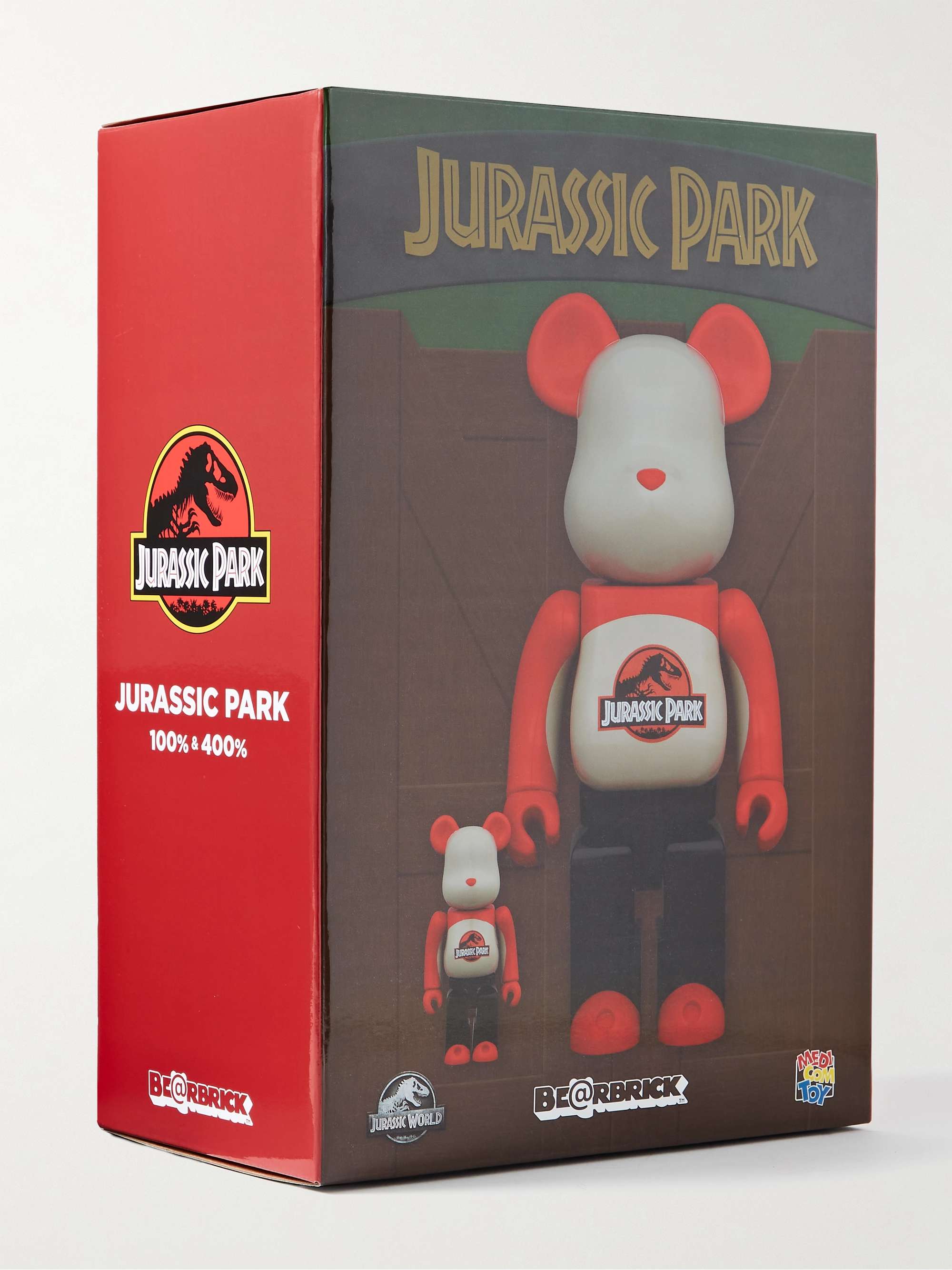 BE@RBRICK + Jurassic Park 100% + 400% Printed PVC Figurine Set