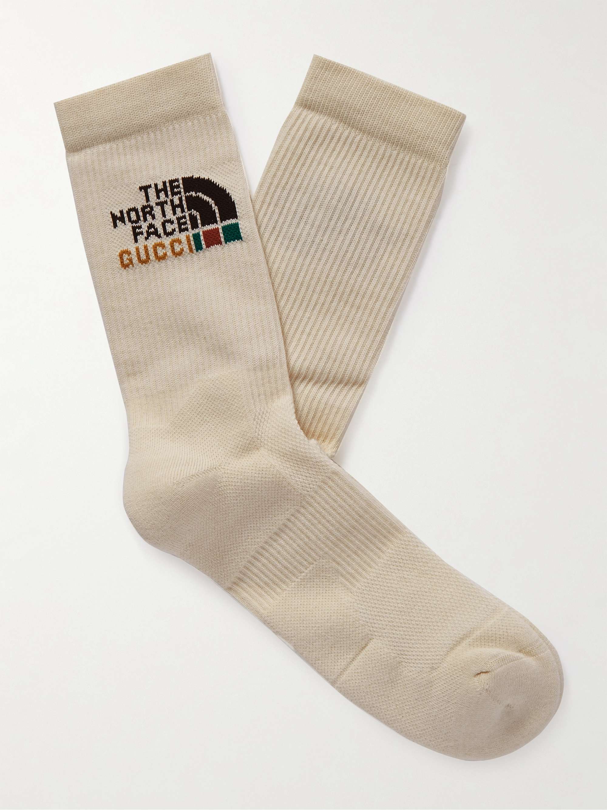 GUCCI + The North Face Ribbed Cotton-Blend Jacquard Socks
