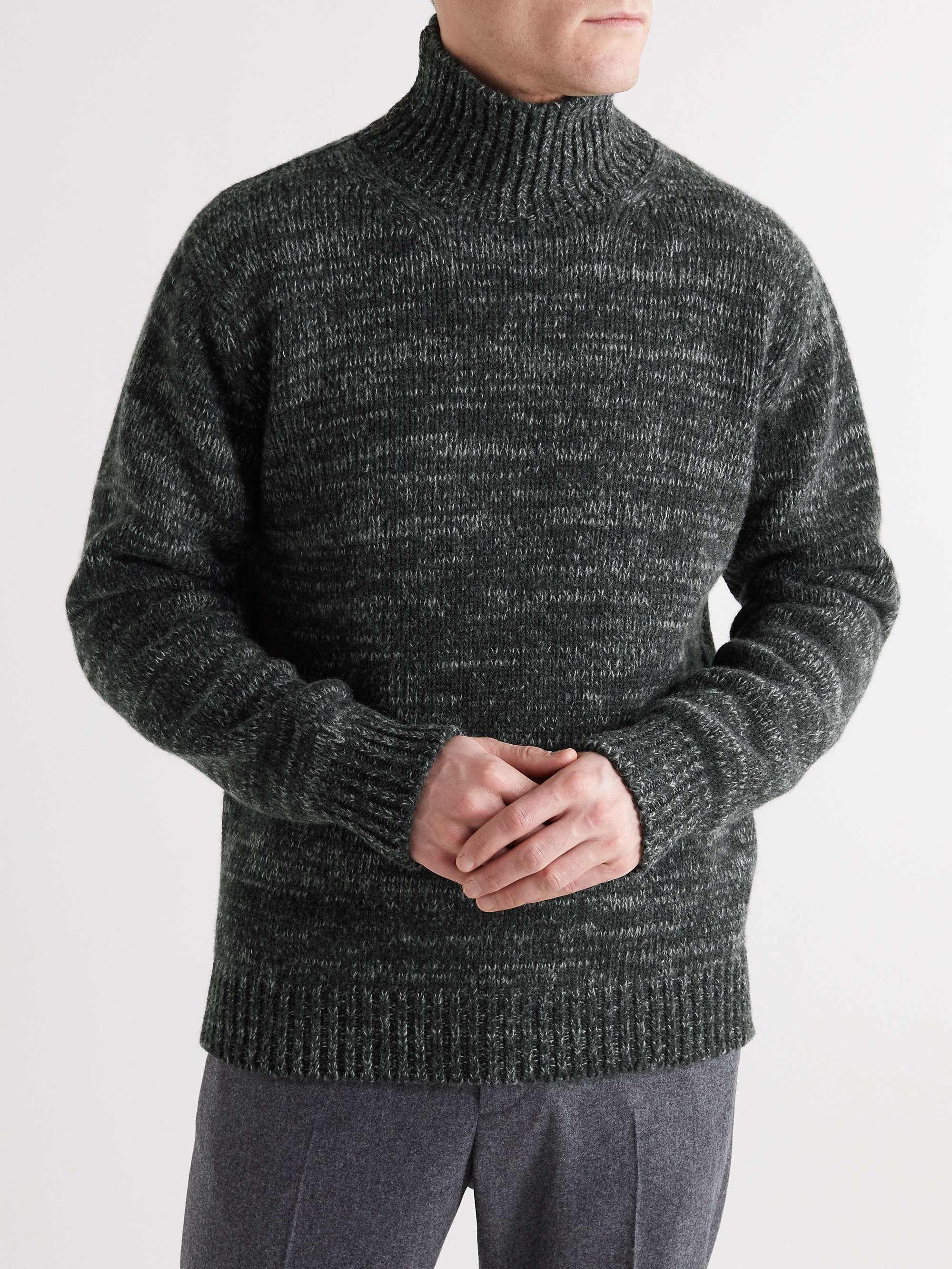 KINGSMAN Wool and Cashmere-Blend Rollneck Sweater