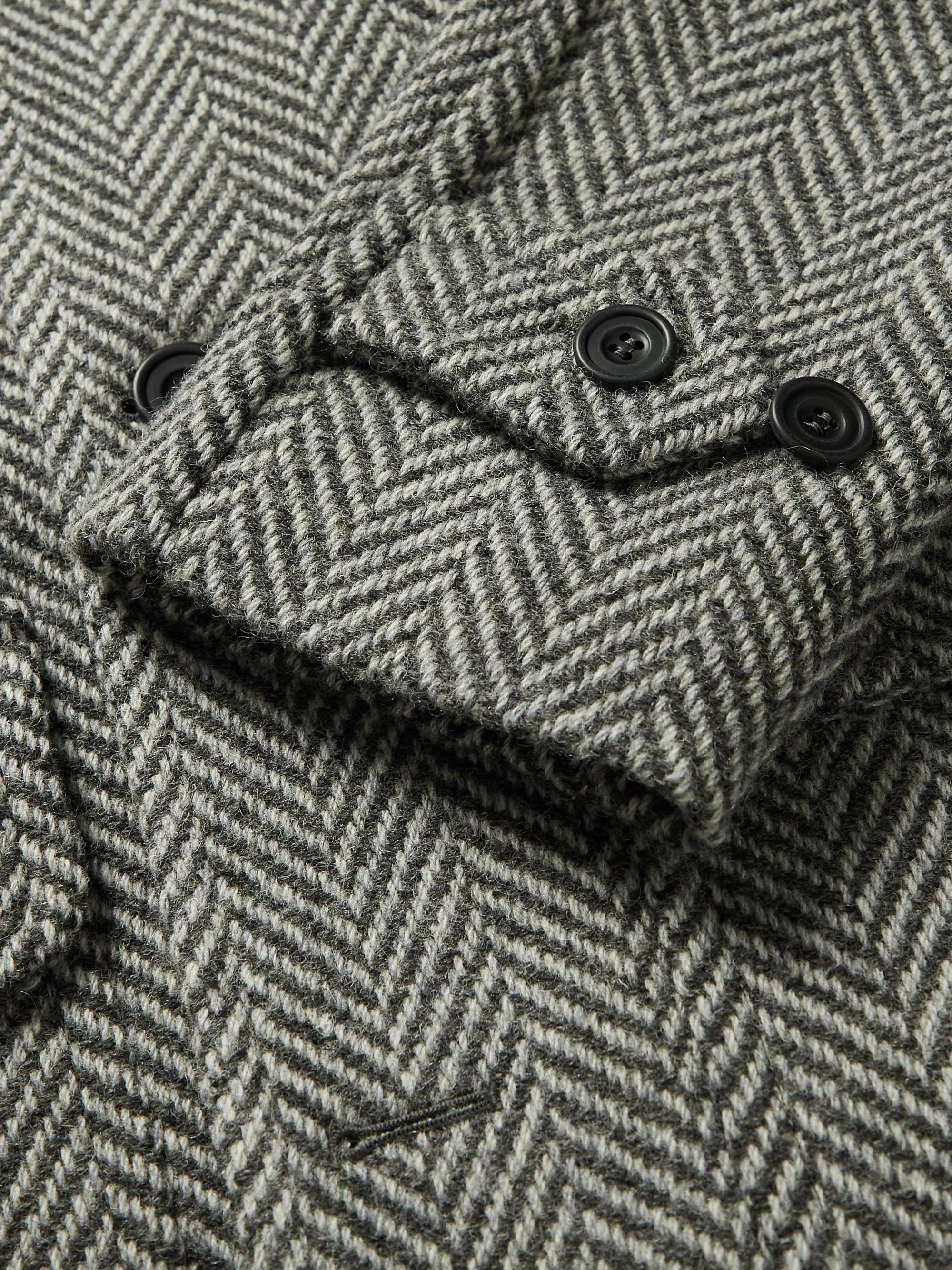 KINGSMAN Slim-Fit Herringbone Wool Coat
