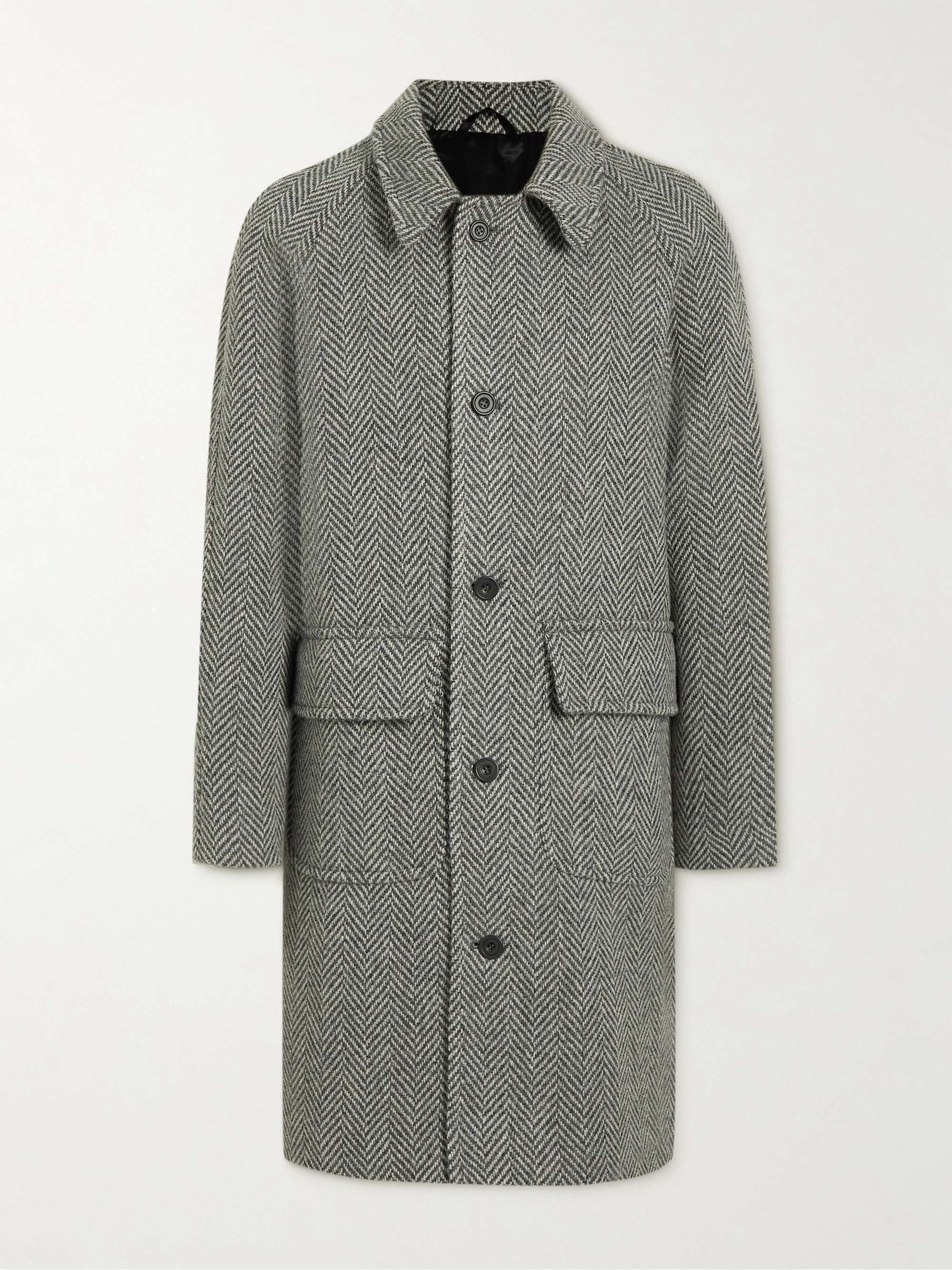 KINGSMAN Slim-Fit Herringbone Wool Coat