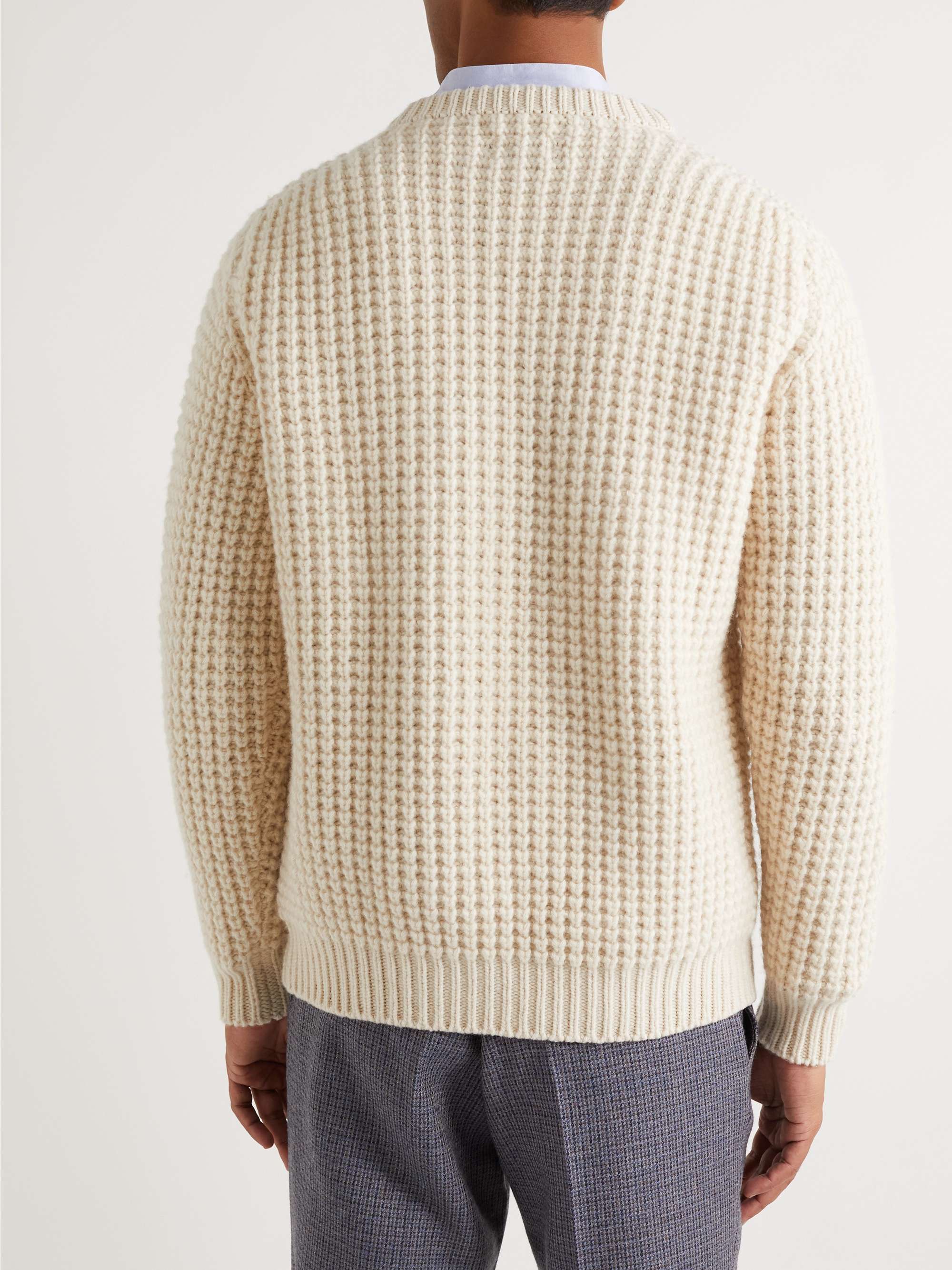 KINGSMAN Waffle-Knit Wool Sweater
