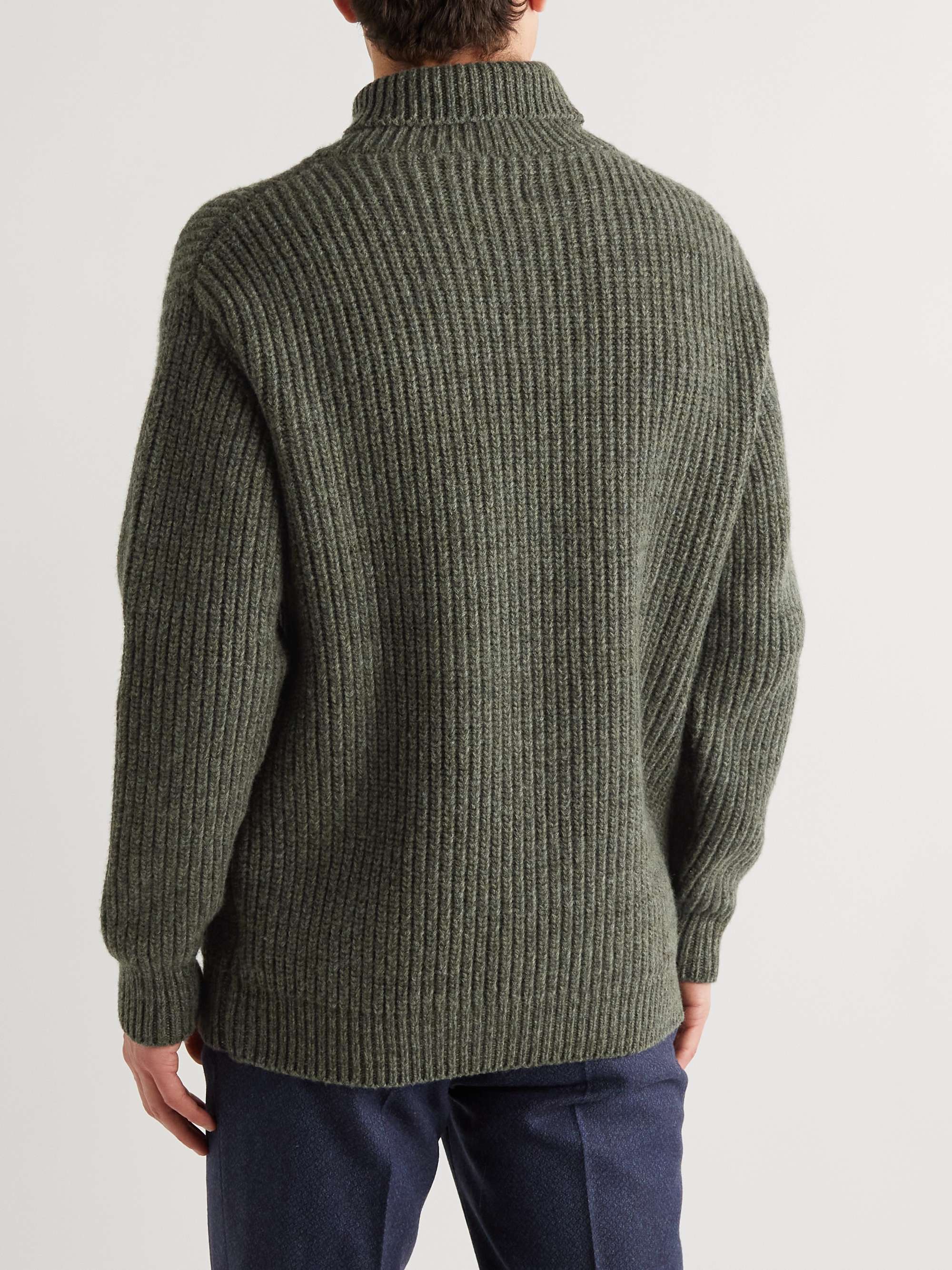 KINGSMAN Ribbed Wool and Cashmere-Blend Rollneck Sweater