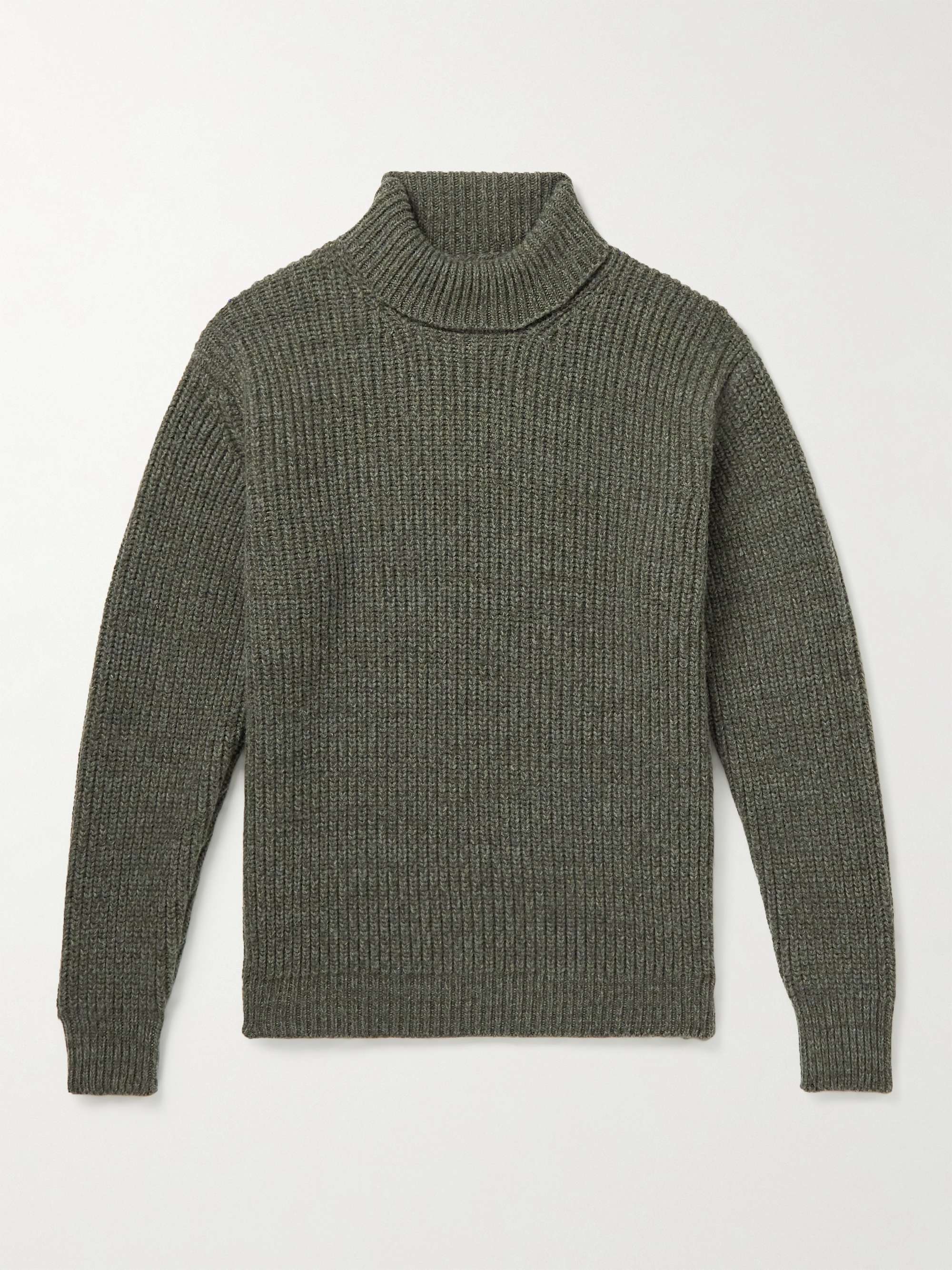 KINGSMAN Ribbed Wool and Cashmere-Blend Rollneck Sweater
