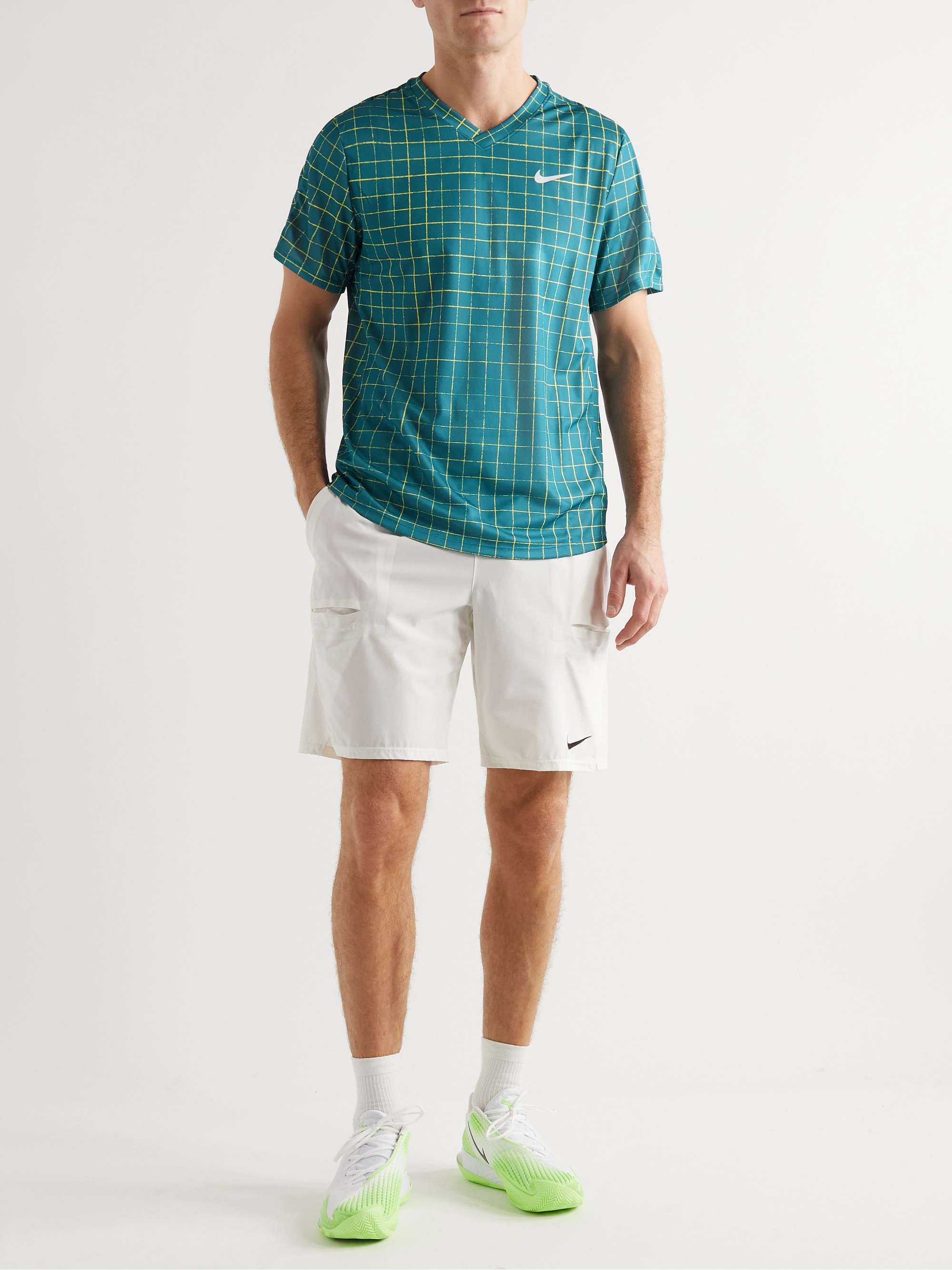 NIKE TENNIS Victory Checked Recycled Dri-FIT Tennis T-Shirt