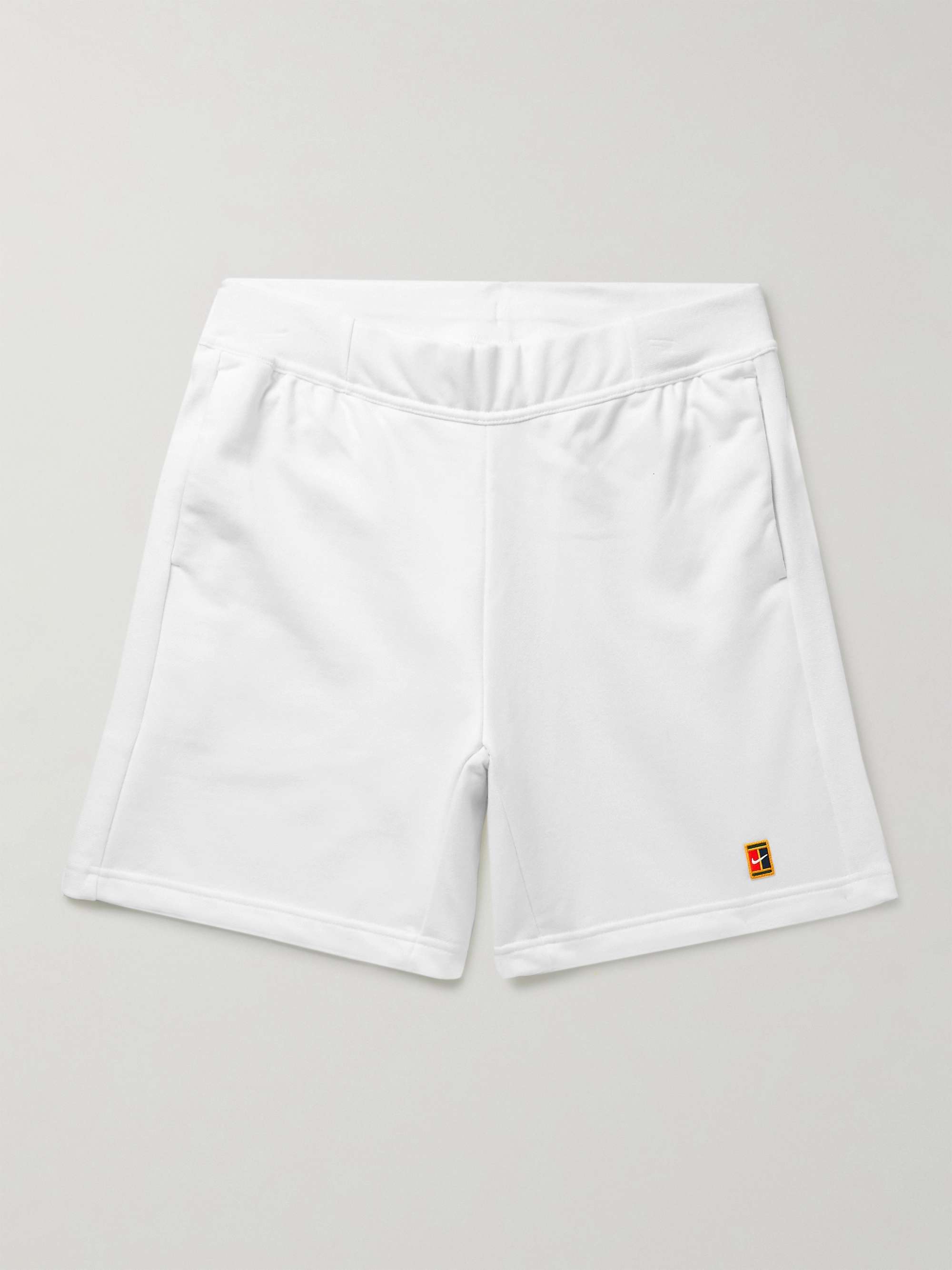 NIKE TENNIS NikeCourt Heritage Straight-Leg Cotton-Blend Jersey Tennis Shorts