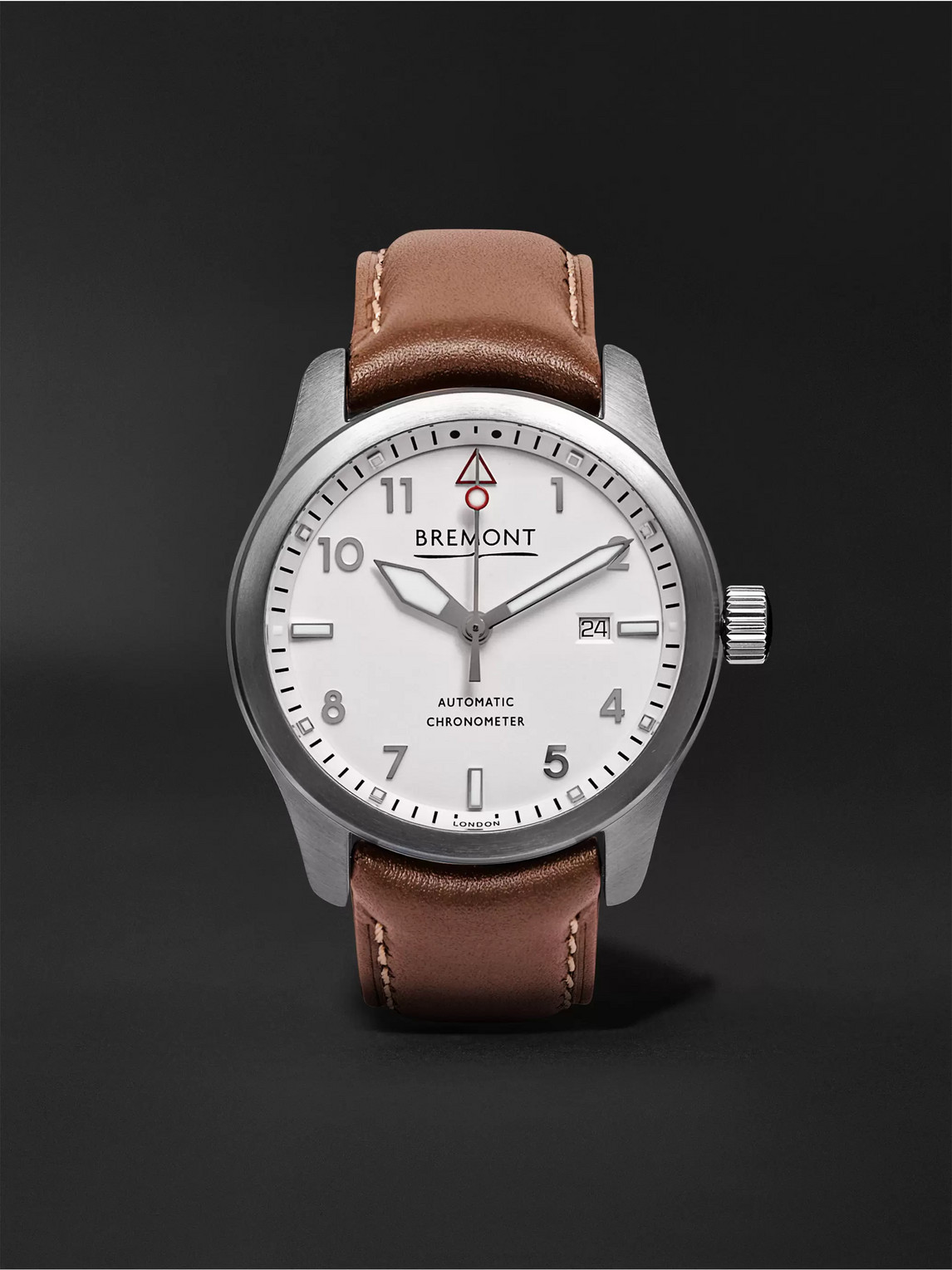 Bremont Solo White Automatic 43mm Steel And Leather Watch, Ref. Solo43-ws-r-s