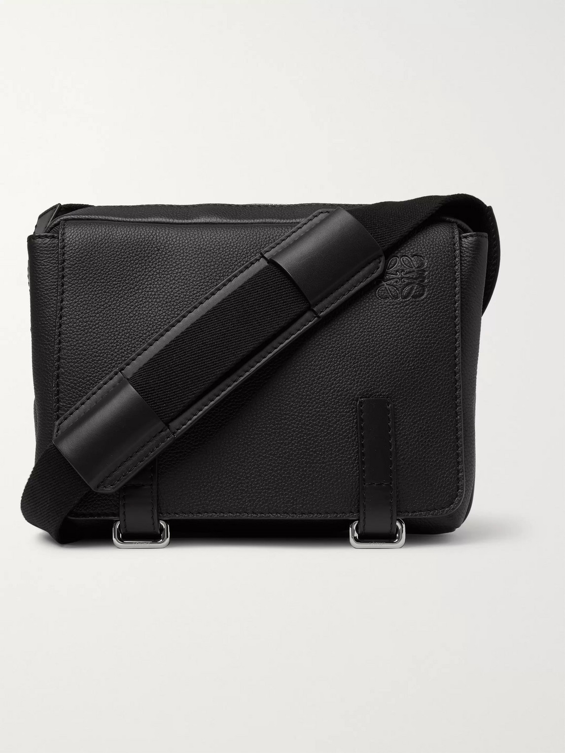 Loewe Military Full-grain Leather Messenger Bag In Black