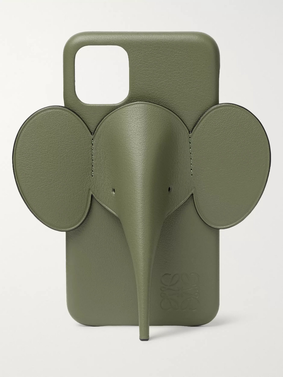Loewe Elephant Full-grain Leather Iphone 11 Case In Green