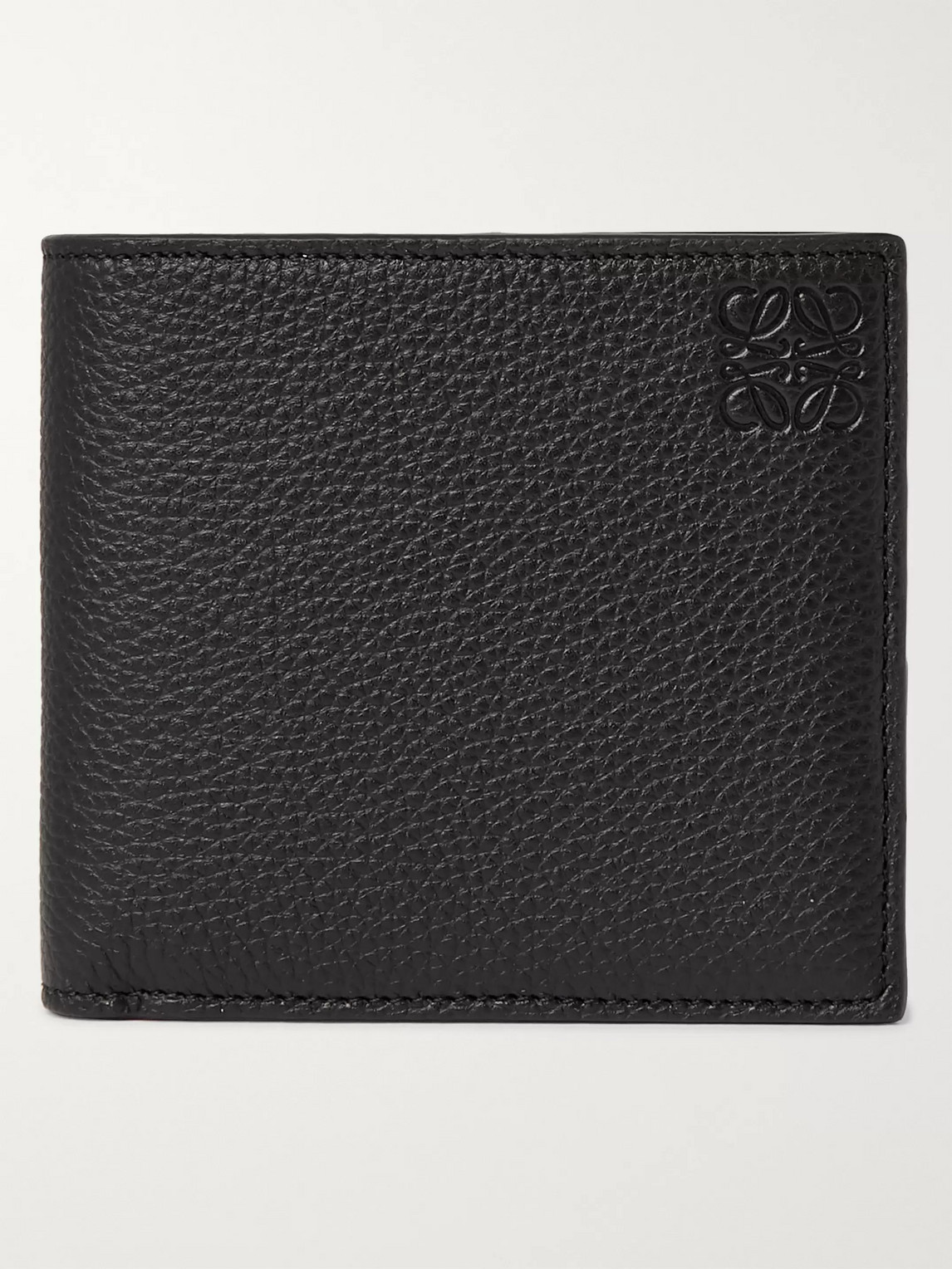 Loewe Logo-embossed Full-grain Leather Billfold Wallet In Black