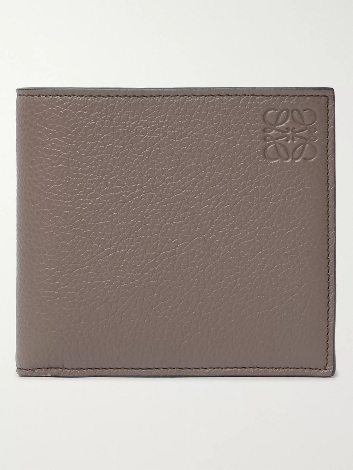 Loewe Logo-embossed Full-grain Leather Billfold Wallet In Green