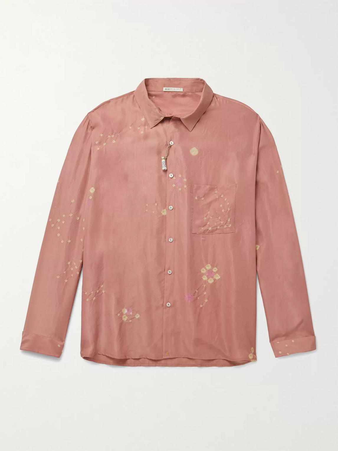 11.11/eleven Eleven Lovers Embellished Printed Silk Shirt In Pink