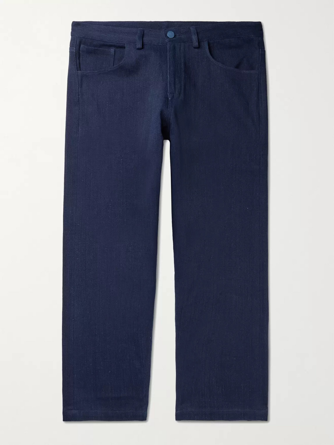 11.11/eleven Eleven Wide-leg Indigo-dyed Denim Trousers In Blue