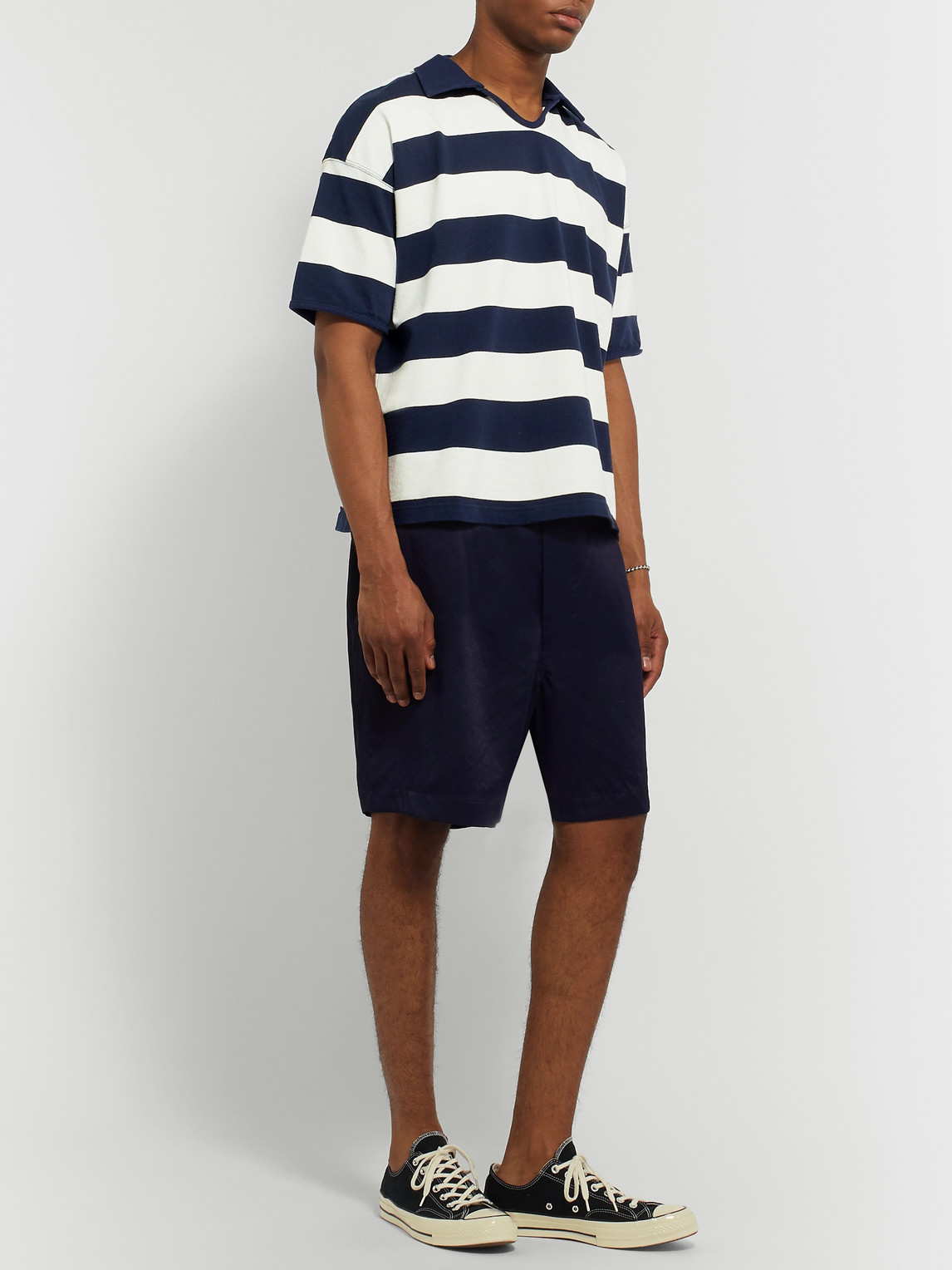 Chimala Striped Cotton-jersey Polo Shirt In Blue