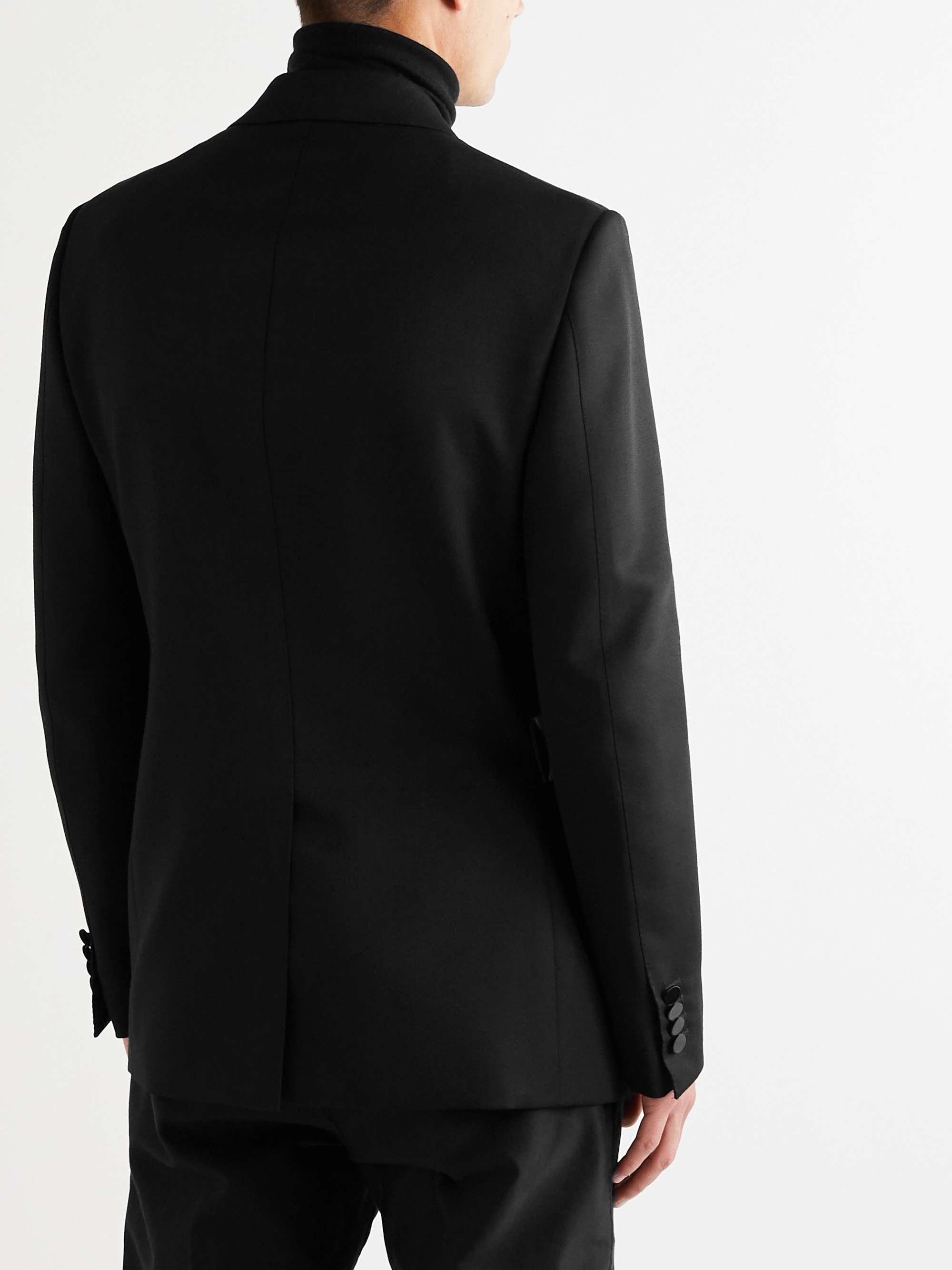 DUNHILL Satin-Trimmed Wool Tuxedo Jacket