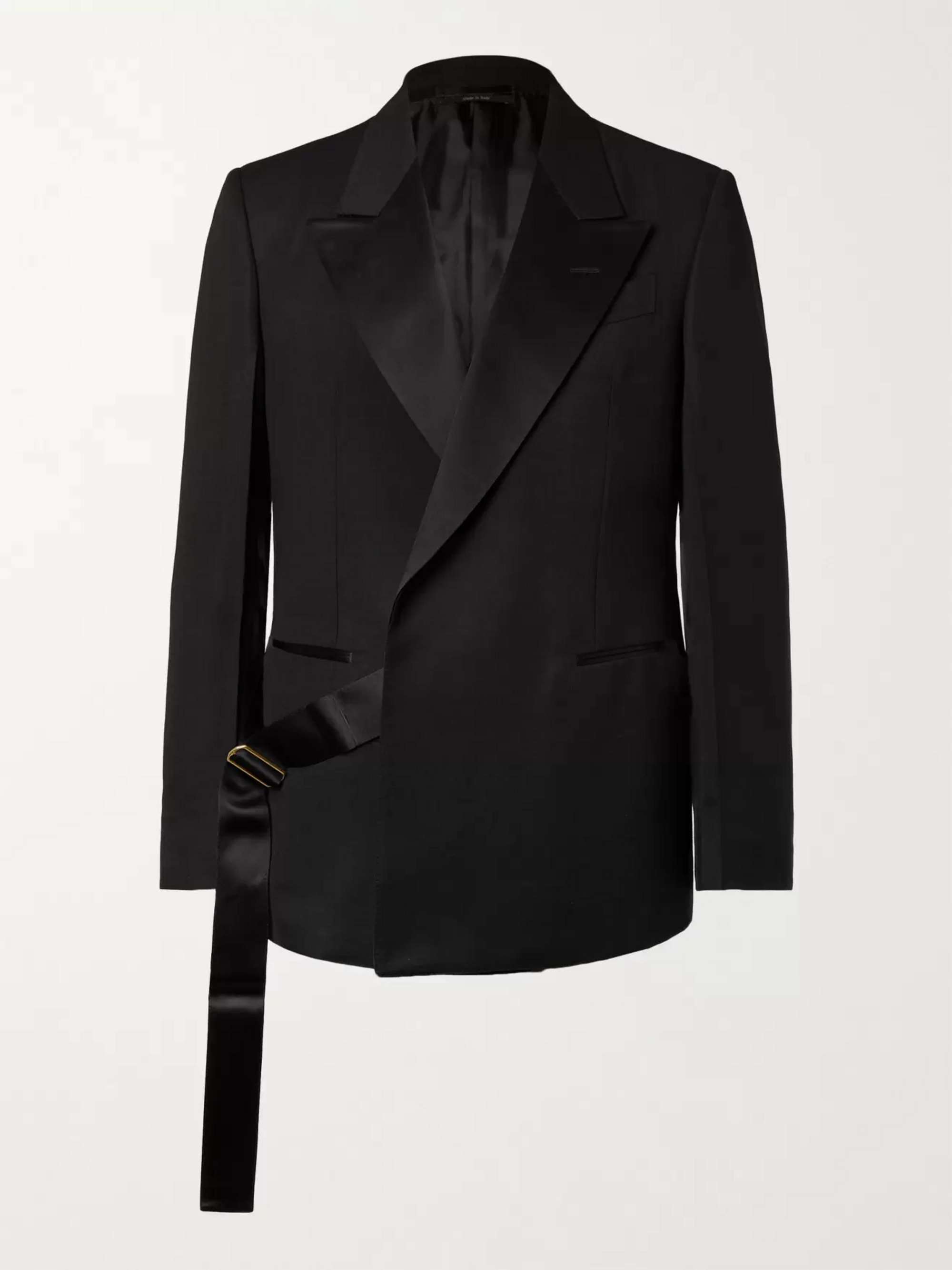 DUNHILL Satin-Trimmed Wool Tuxedo Jacket