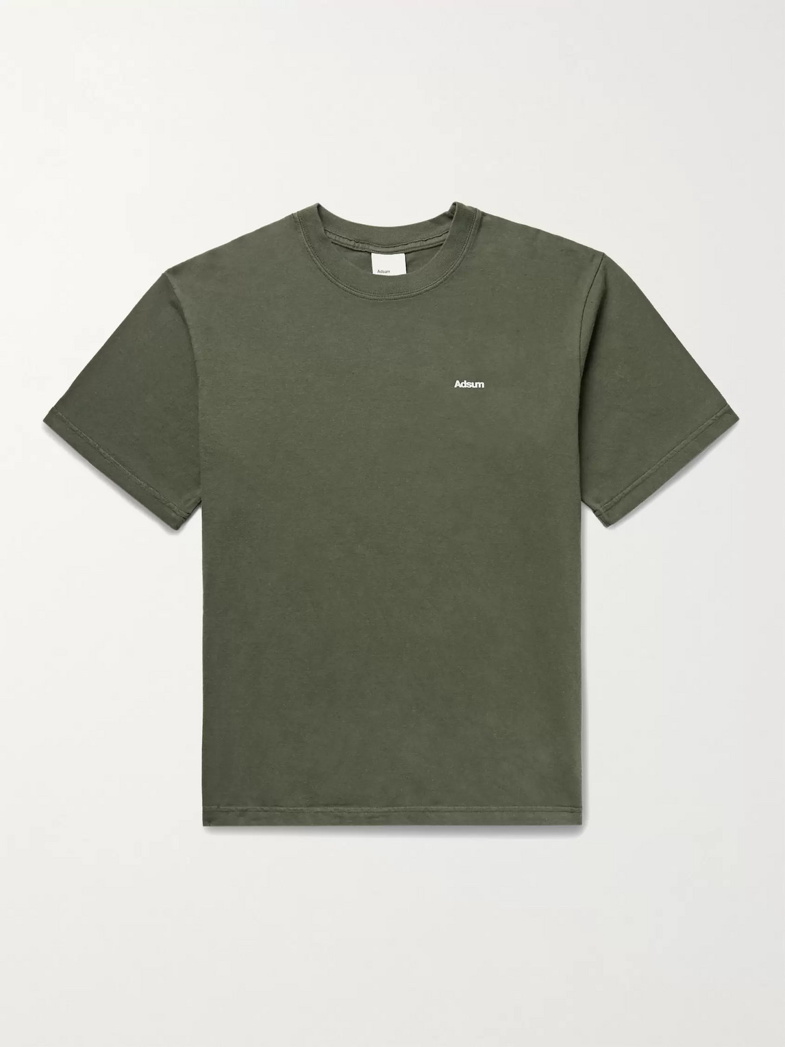Adsum Logo-print Cotton-jersey T-shirt In Green