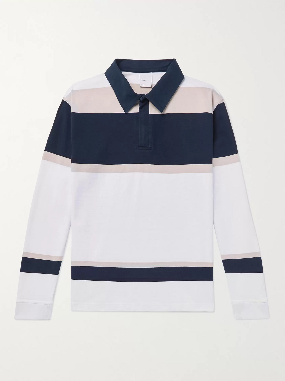 Adsum Striped Cotton-jersey Half-zip Rugby Shirt In Multi