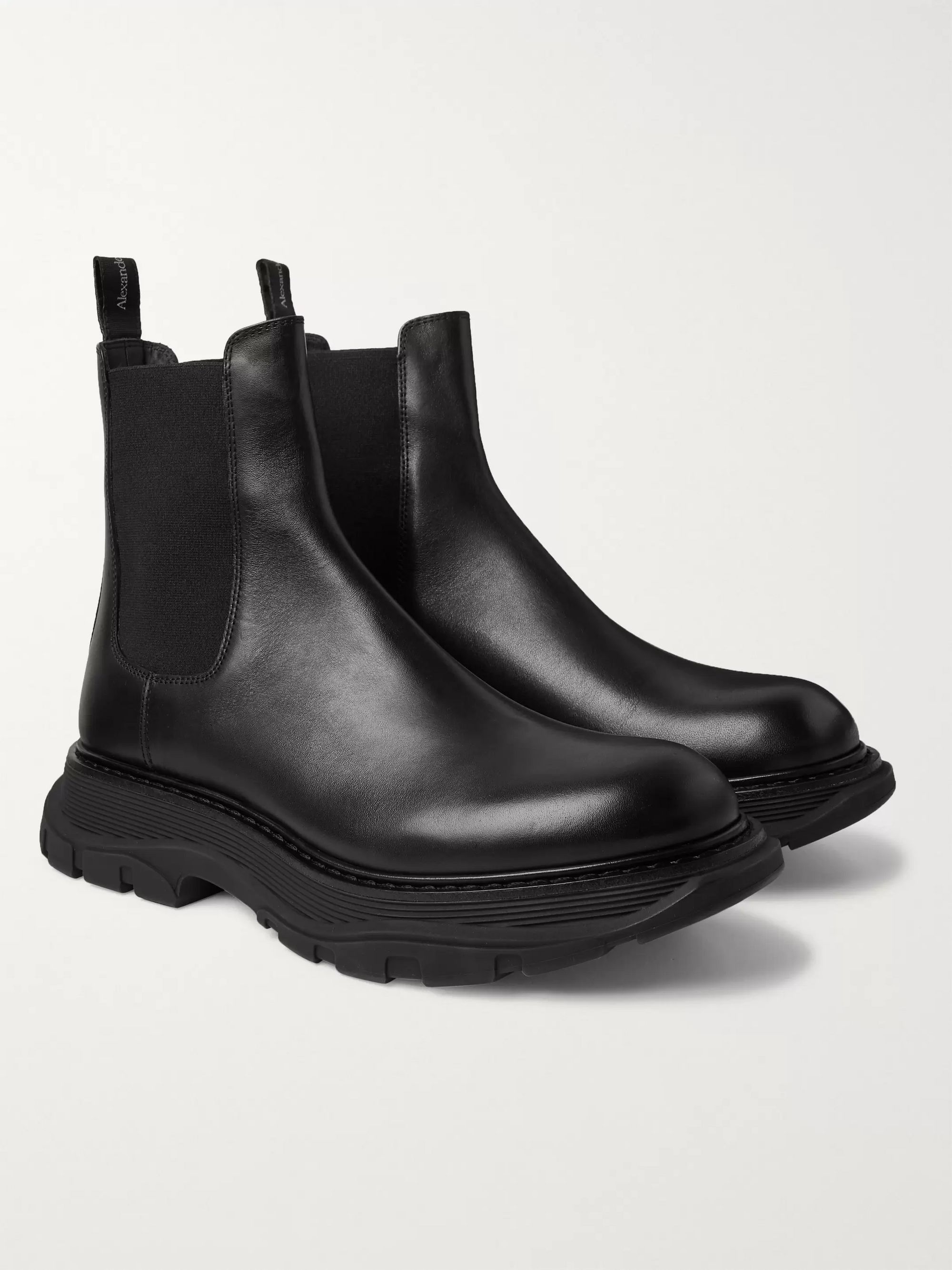 alexander mcqueen leather chelsea boots