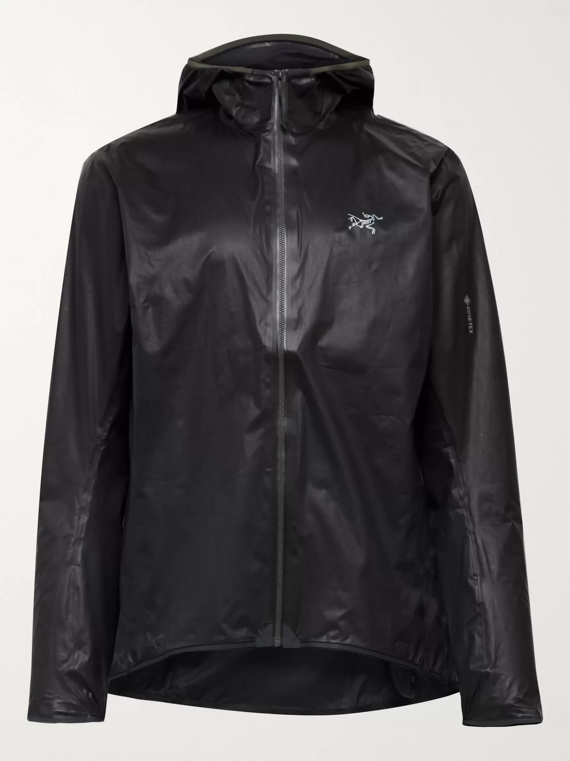 Arc'teryx Norvan Sl Coated Gore-tex Hooded Jacket In Black