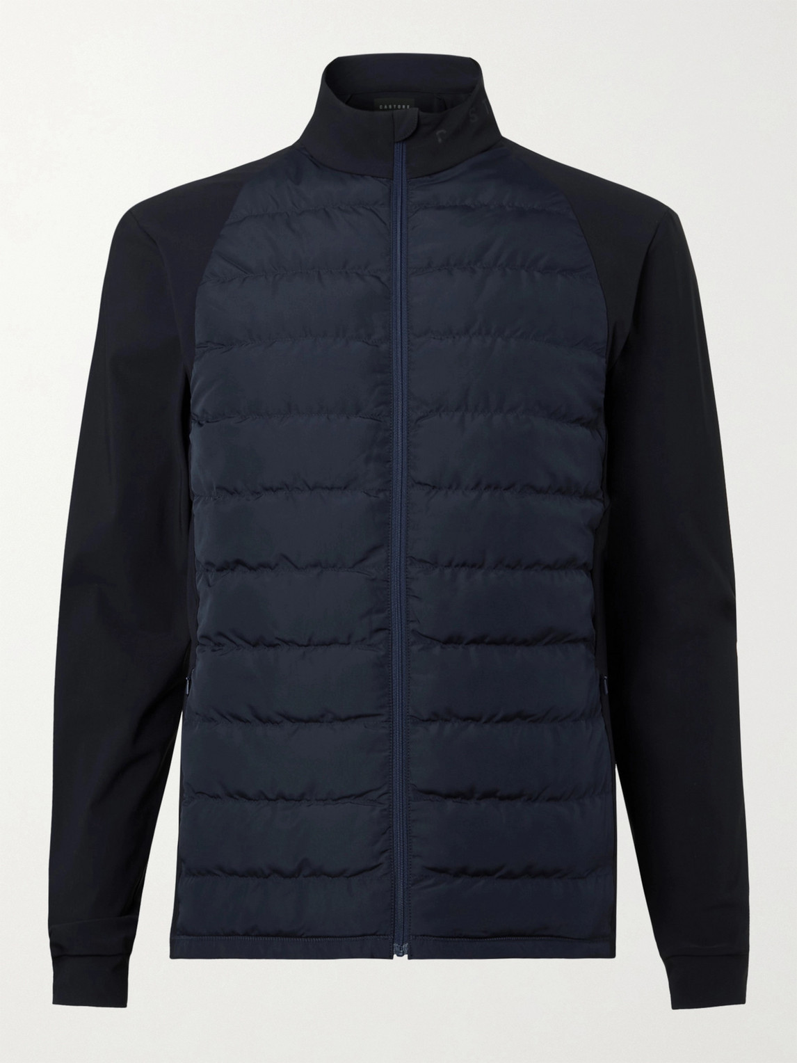Castore Bocaray Panelled Stretch-jersey And Quilted Shell Down Jacket In Blue