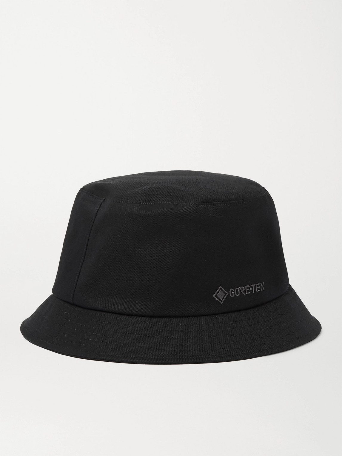 Nanamica Embroidered GORE-TEX Bucket Hat in Black | Stylemi