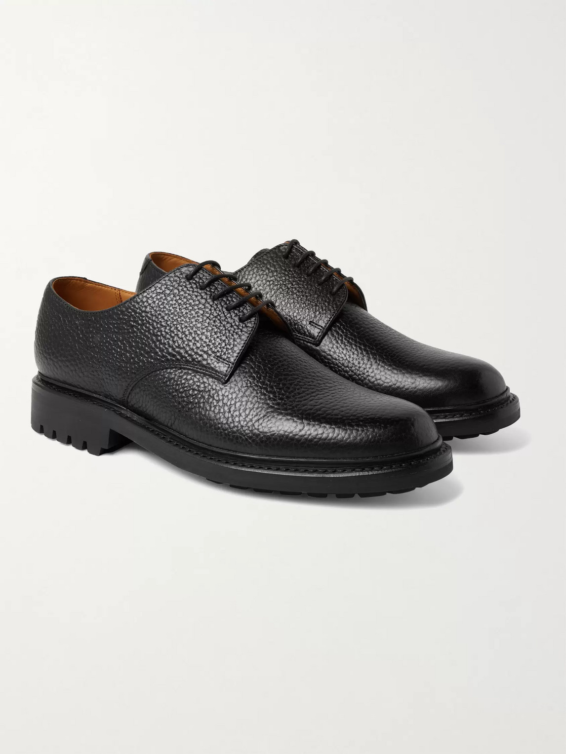 GRENSON CURT FULL-GRAIN LEATHER DERBY SHOES