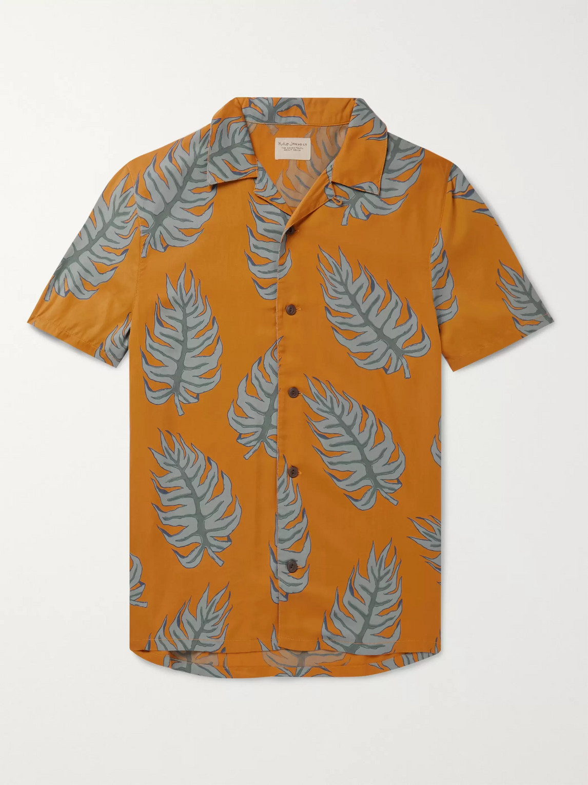 NUDIE JEANS ARVID CAMP-COLLAR PRINTED LYOCELL SHIRT