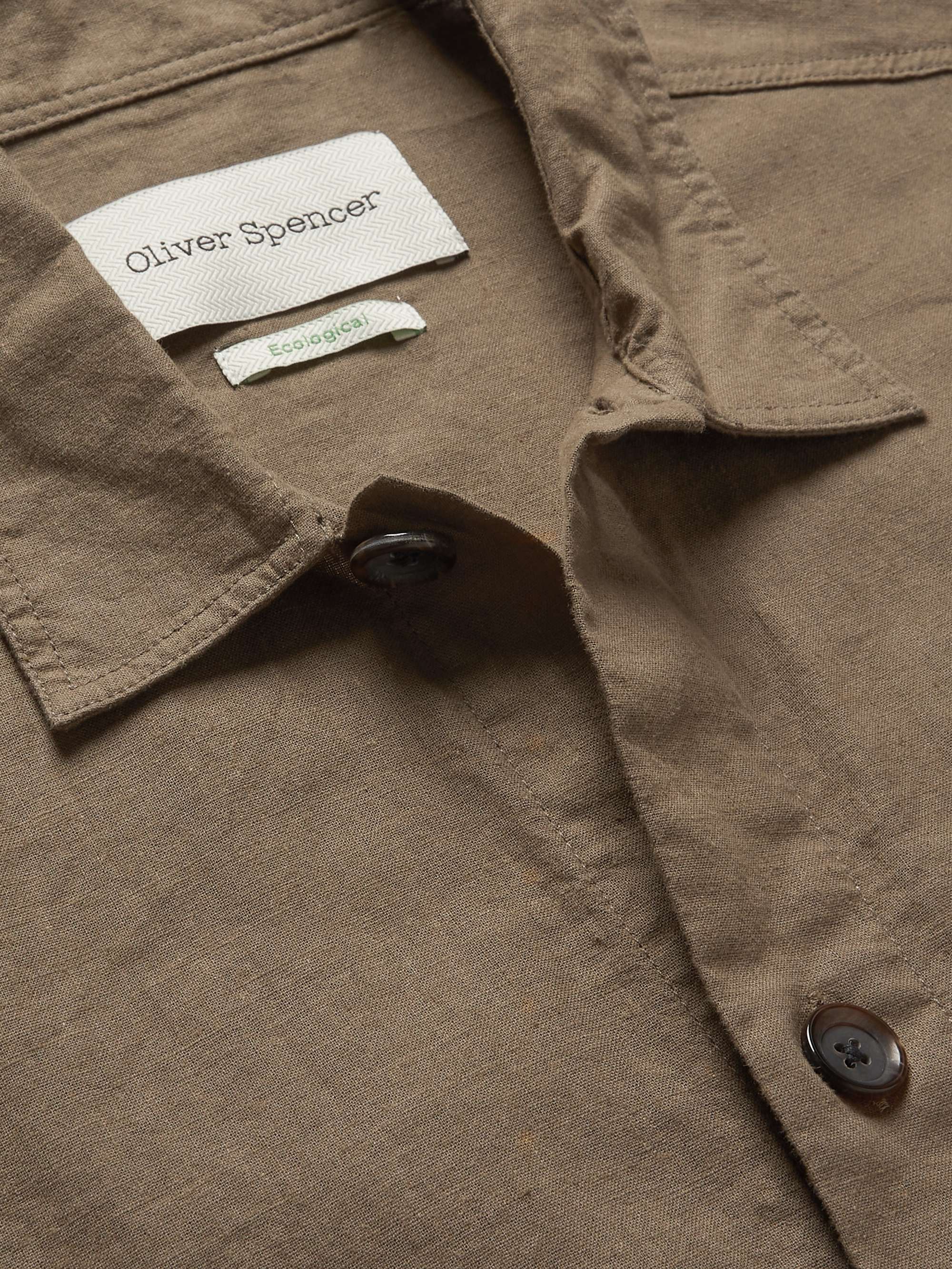 OLIVER SPENCER Hockney Linen and Cotton-Blend Shirt Jacket