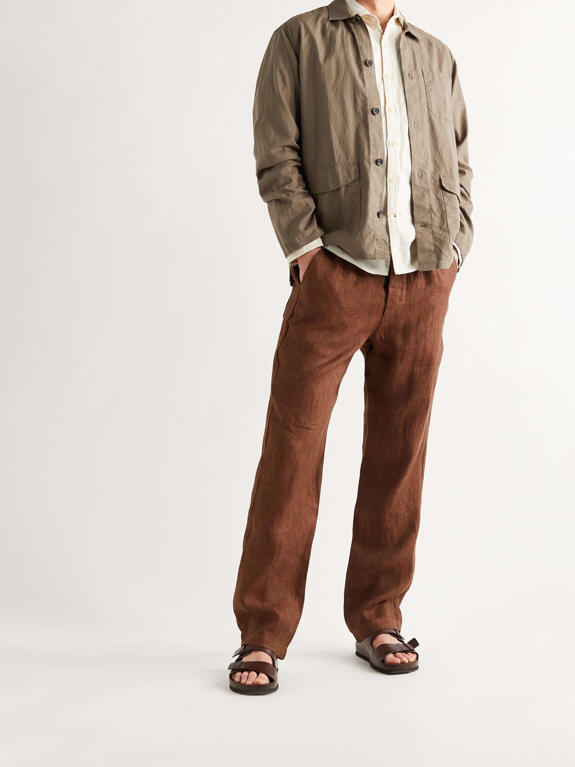 OLIVER SPENCER Hockney Linen and Cotton-Blend Shirt Jacket