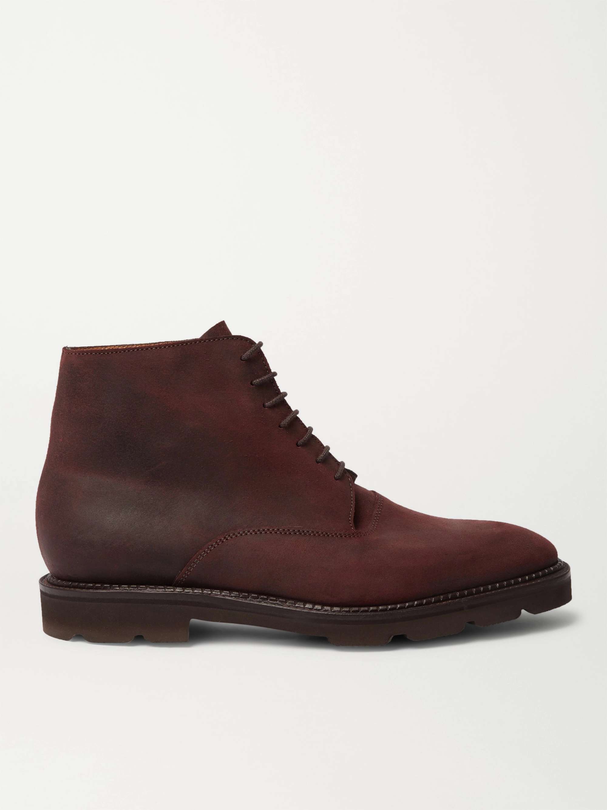 JOHN LOBB Forge Waxed-Suede Oxford Boots