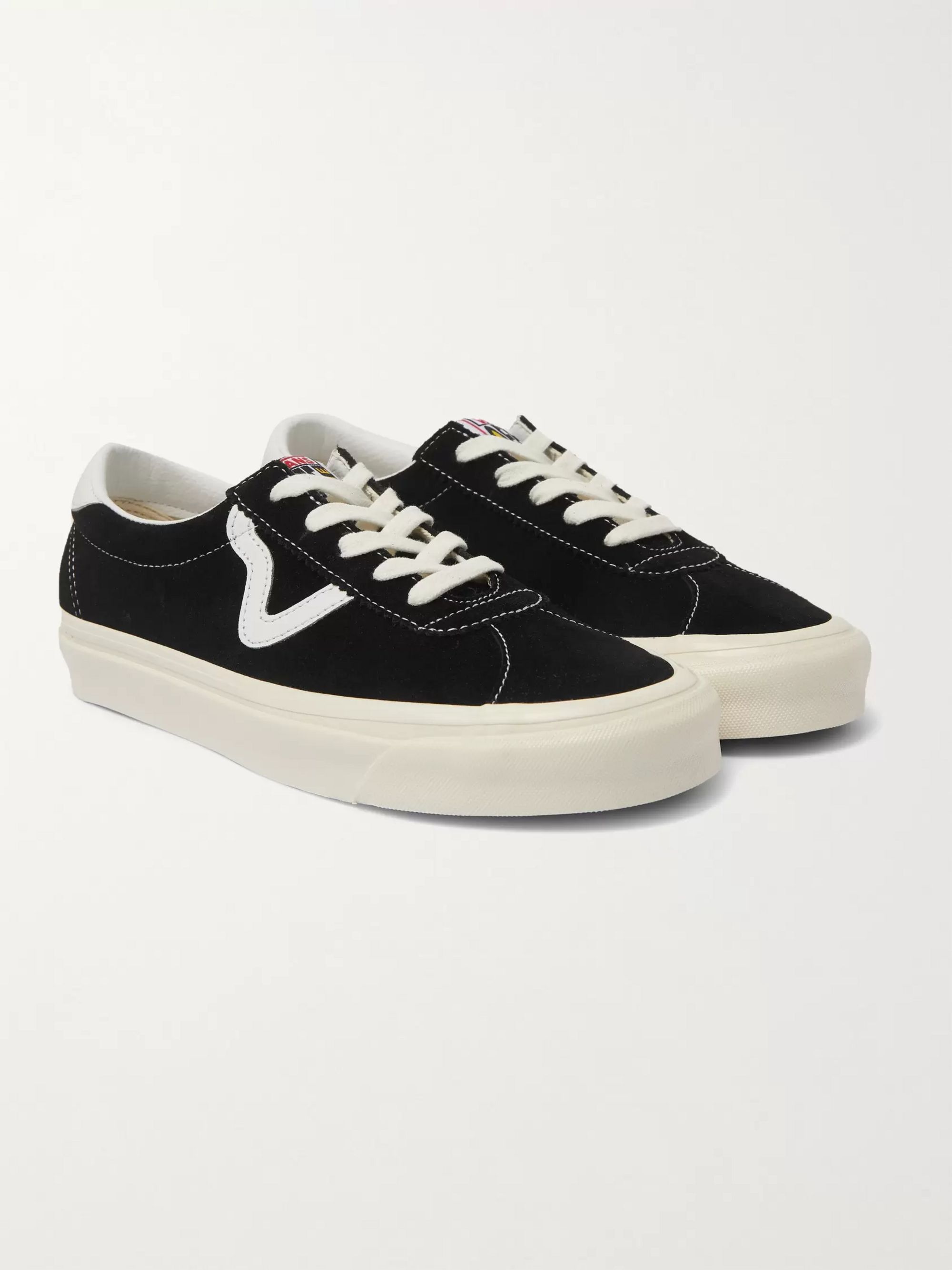 Black UA Anaheim Factory Style 73 DX Leather-Trimmed Suede Sneakers | Vans  | MR PORTER