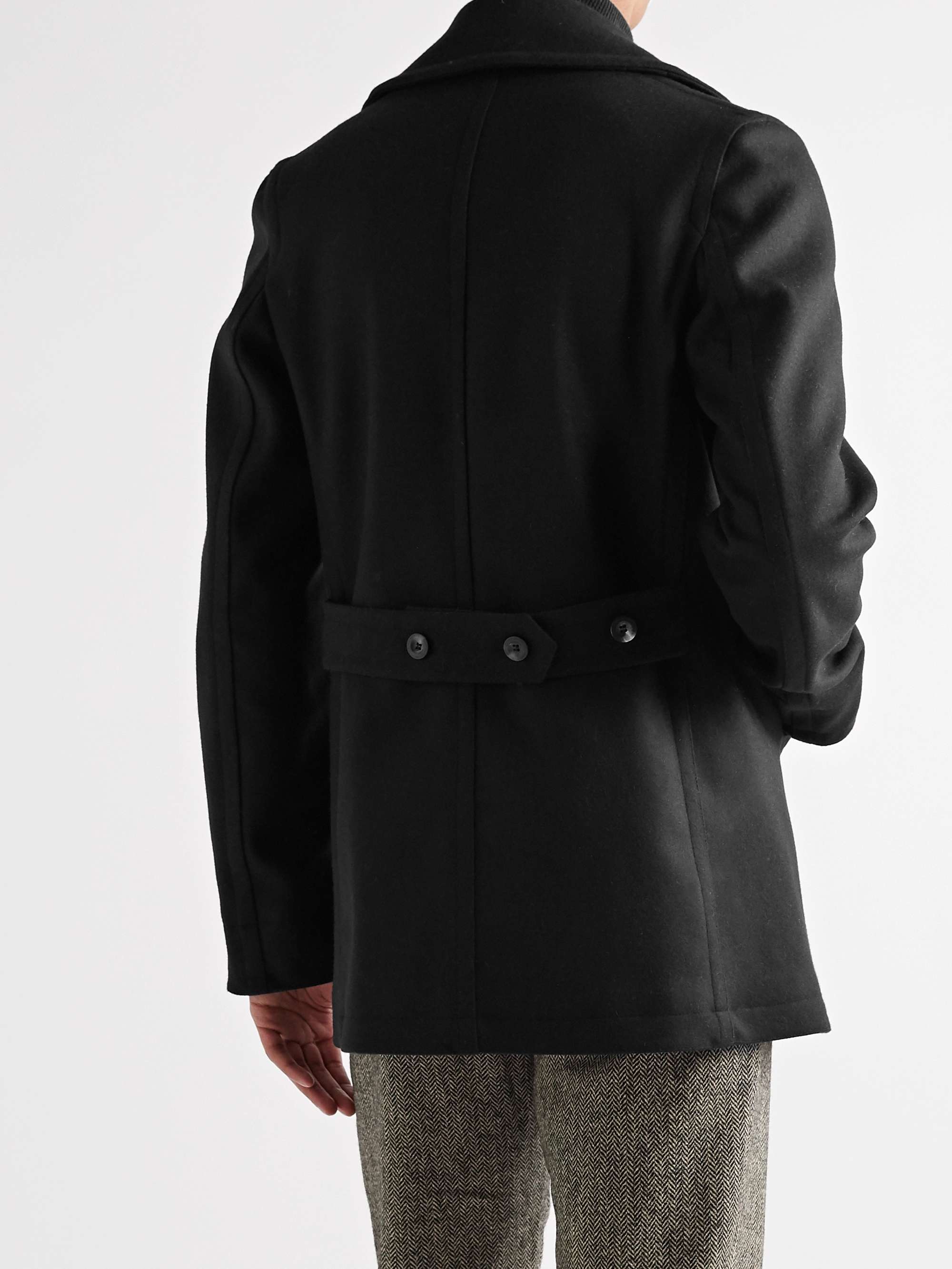 PRIVATE WHITE V.C. Double-Breasted Melton Wool Peacoat
