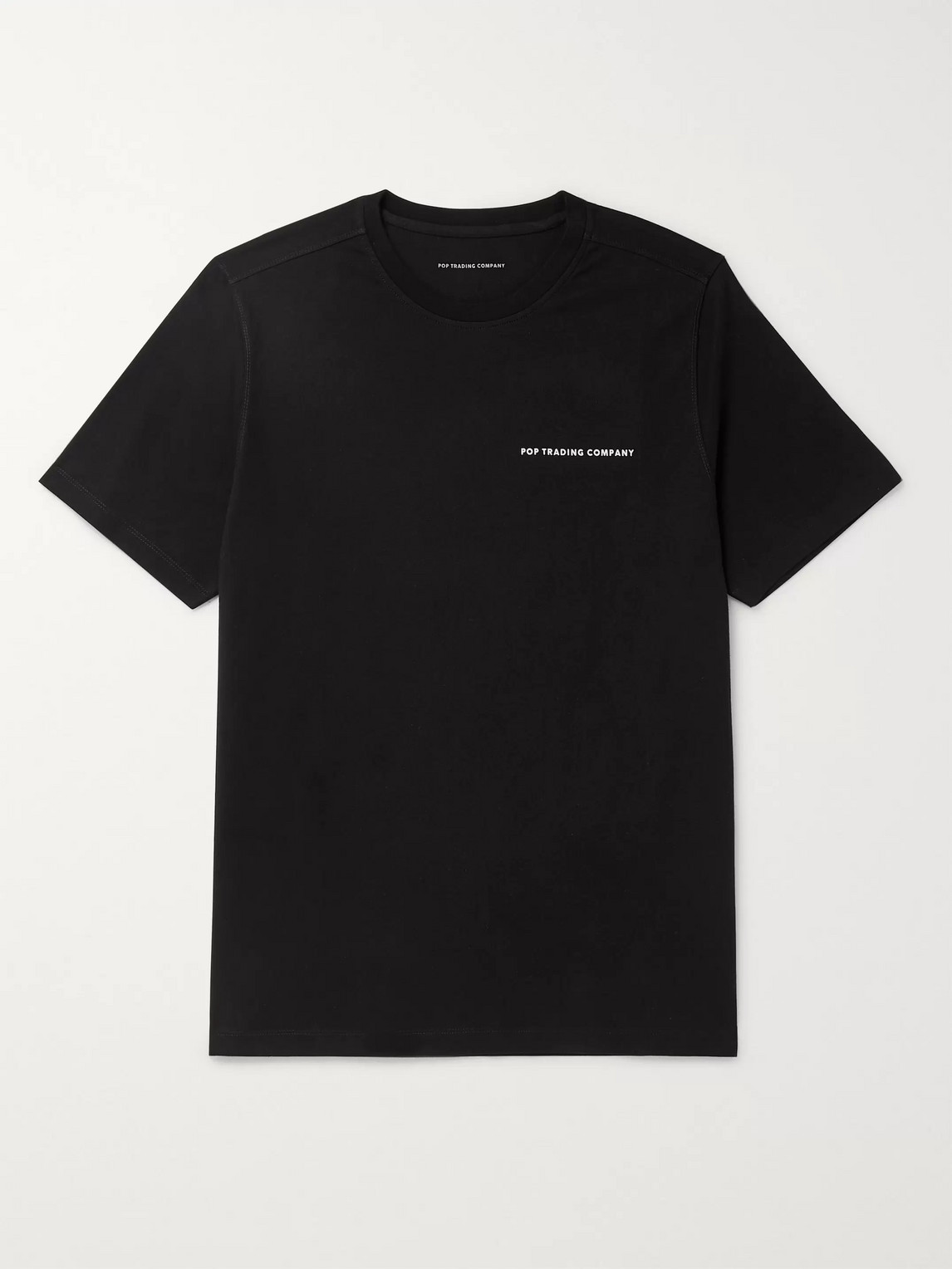 Pop Trading Company Logo-print Cotton-jersey T-shirt In Black