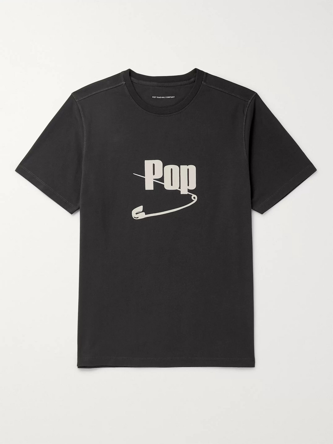 Pop Trading Company Logo-print Cotton-jersey T-shirt In Grey